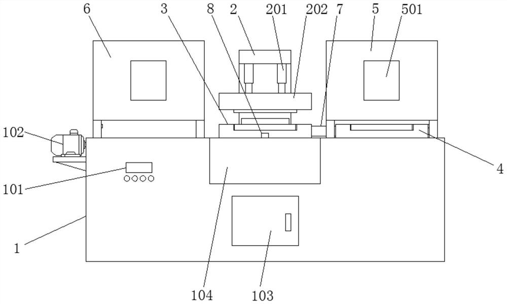 Shell die cutting device for lithium battery processing