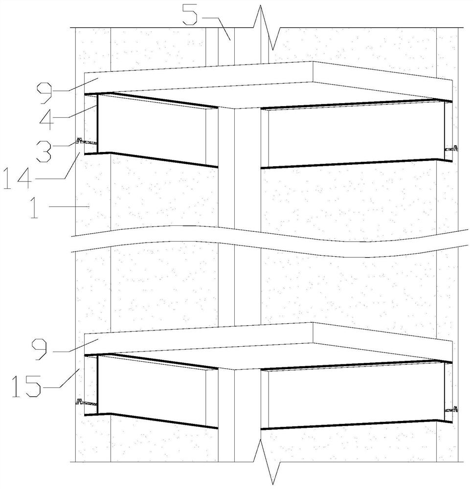 Composite external wall panel for hiding steel frame beam column