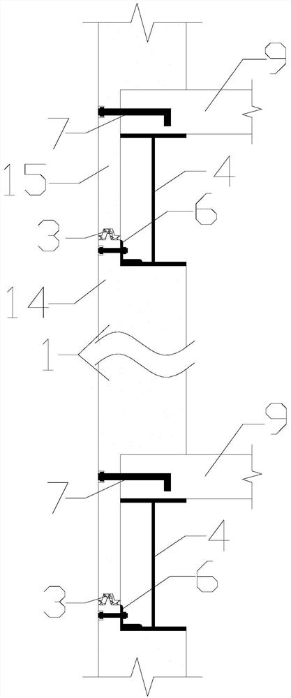 Composite external wall panel for hiding steel frame beam column