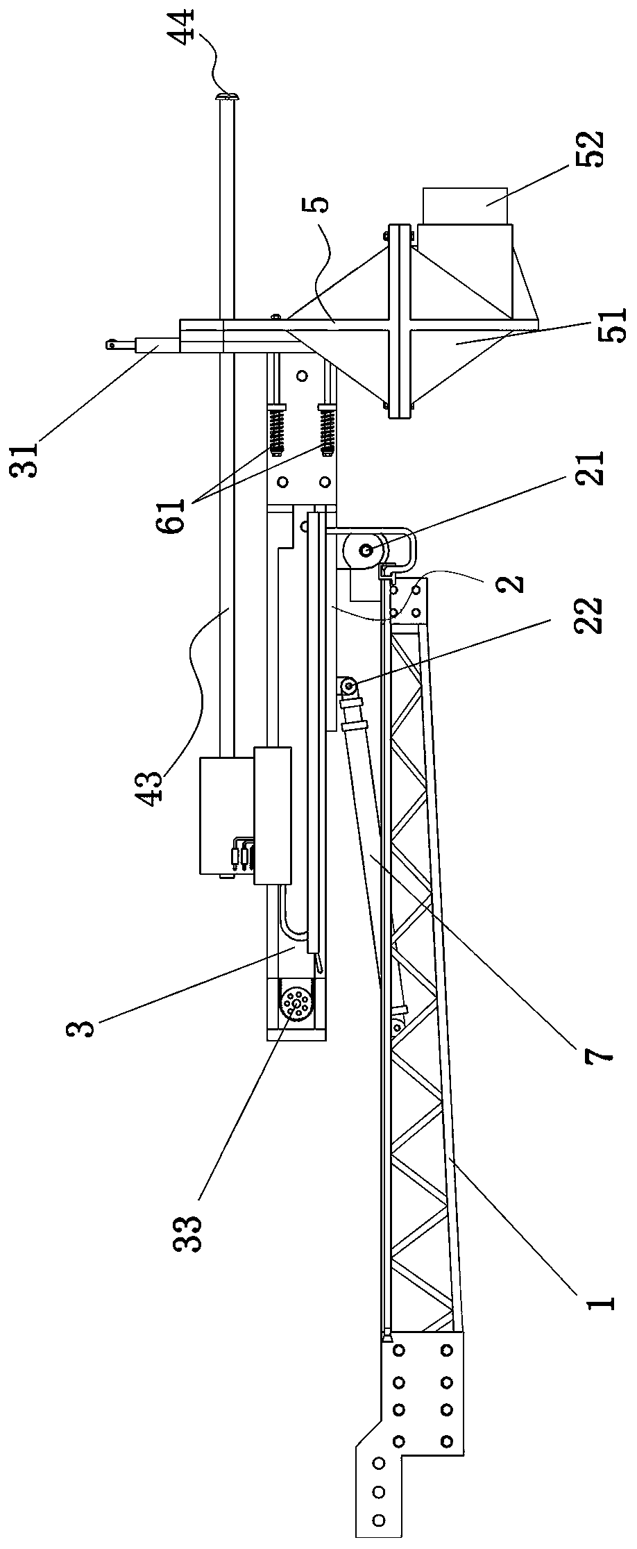 Rock wall slope drilling device