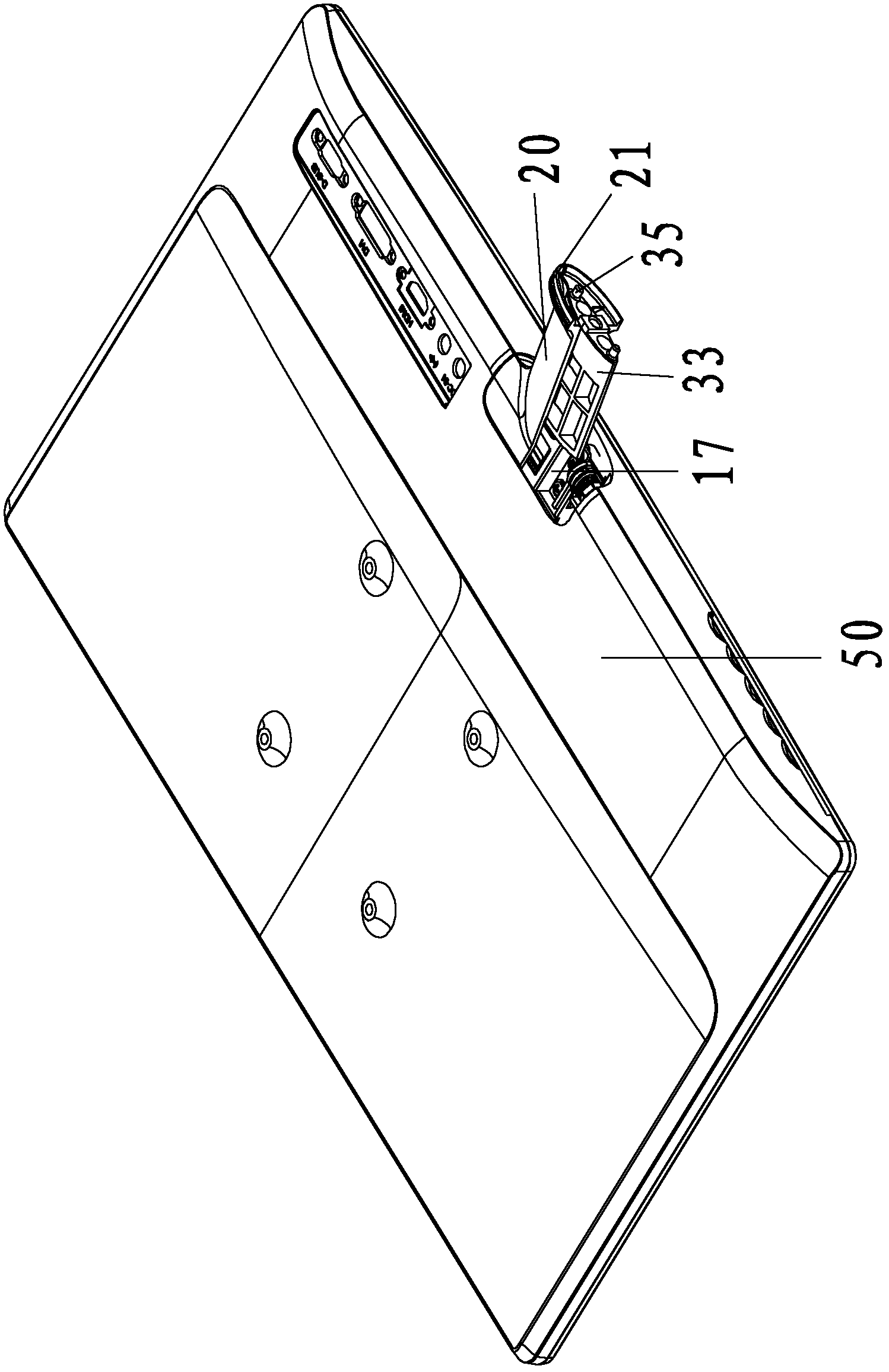 Display support mechanism and display applicable for the support mechanism