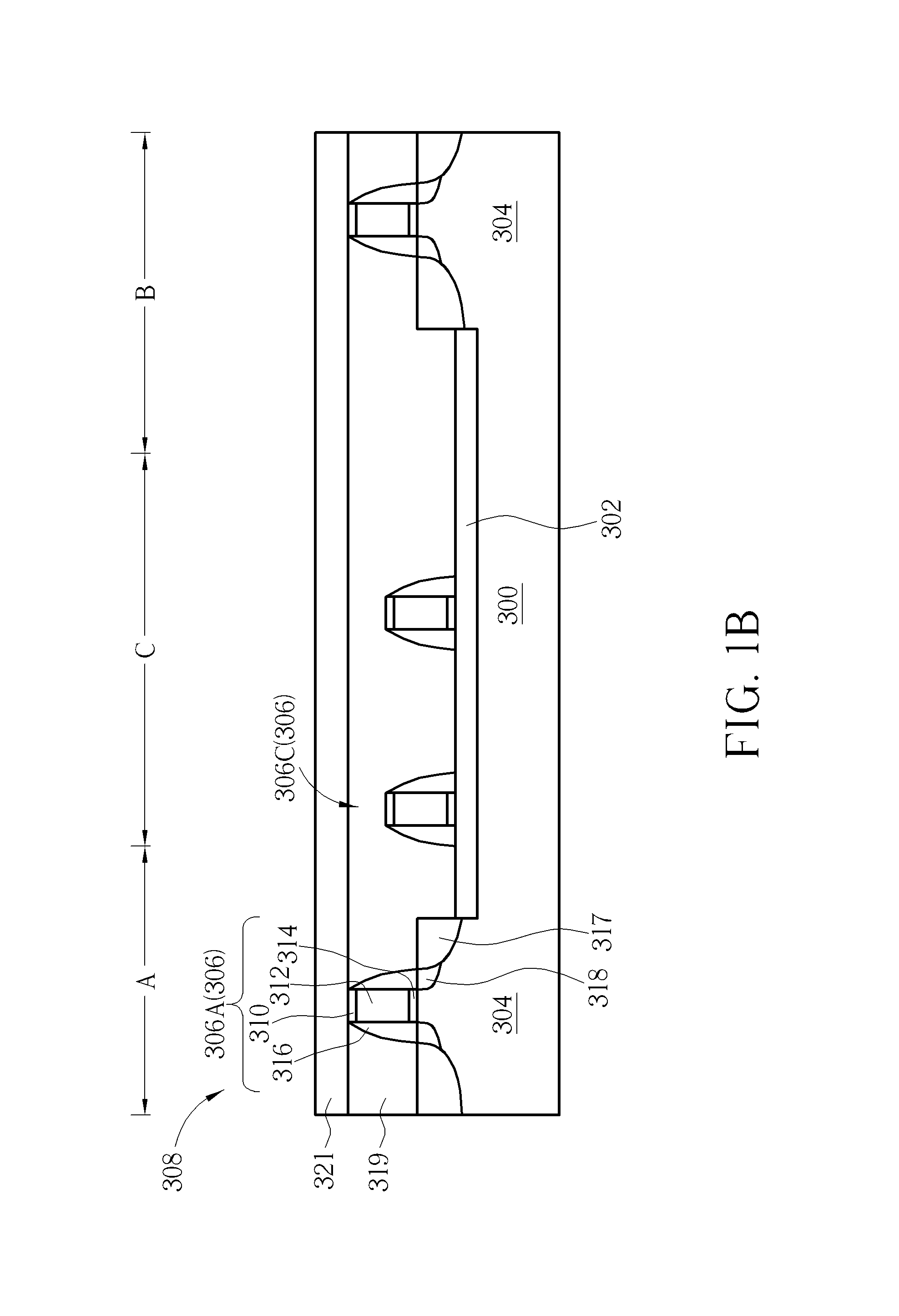 Semiconductor structure having a center dummy region