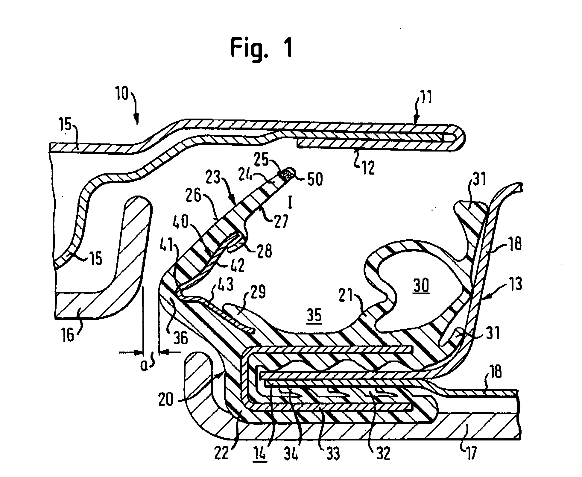 Sealing device especially for sealing the folding roof of a car