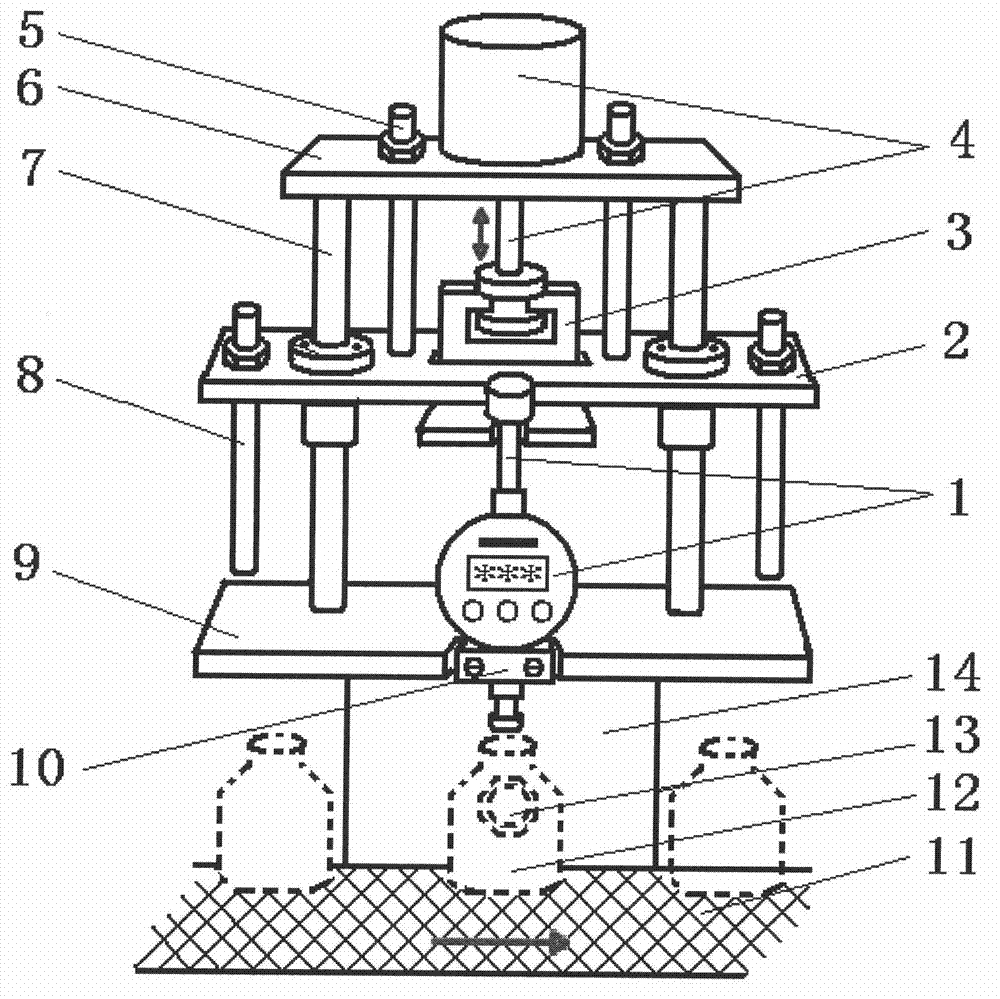 Perforating bullet height automatic measuring device