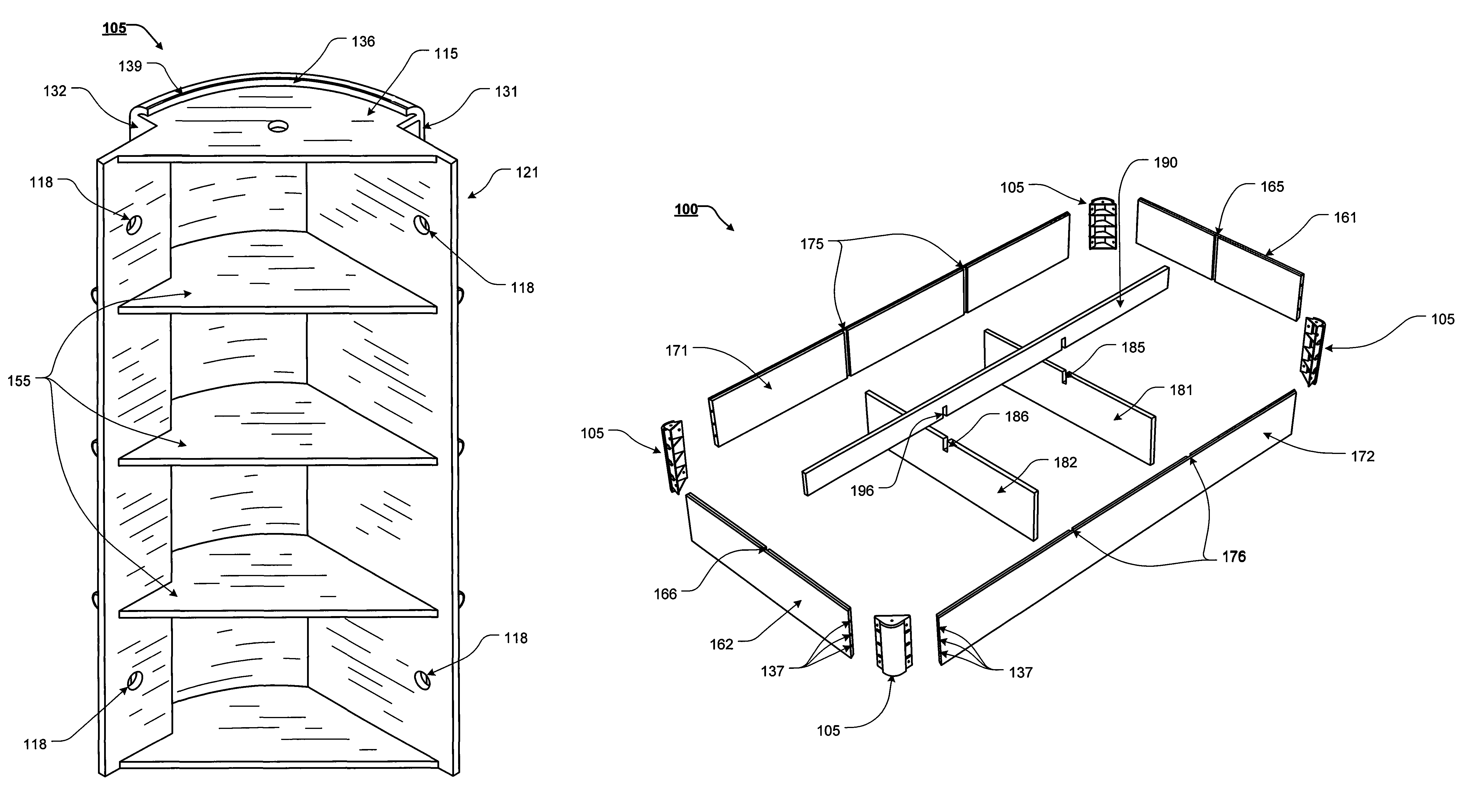 Mattress foundation corner connector and bed frame assembly