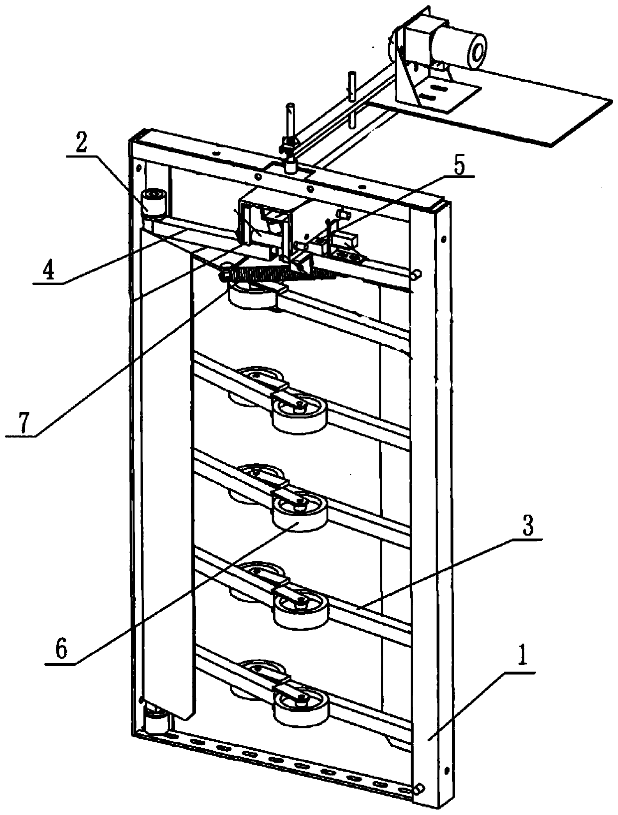 Control door for channel for pig to enter and exit for individual feeding and feeding device