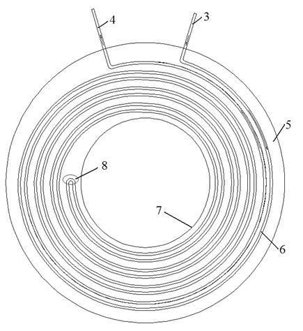 Water cooling structure of axial magnetic flux permanent-magnet wind driven generator