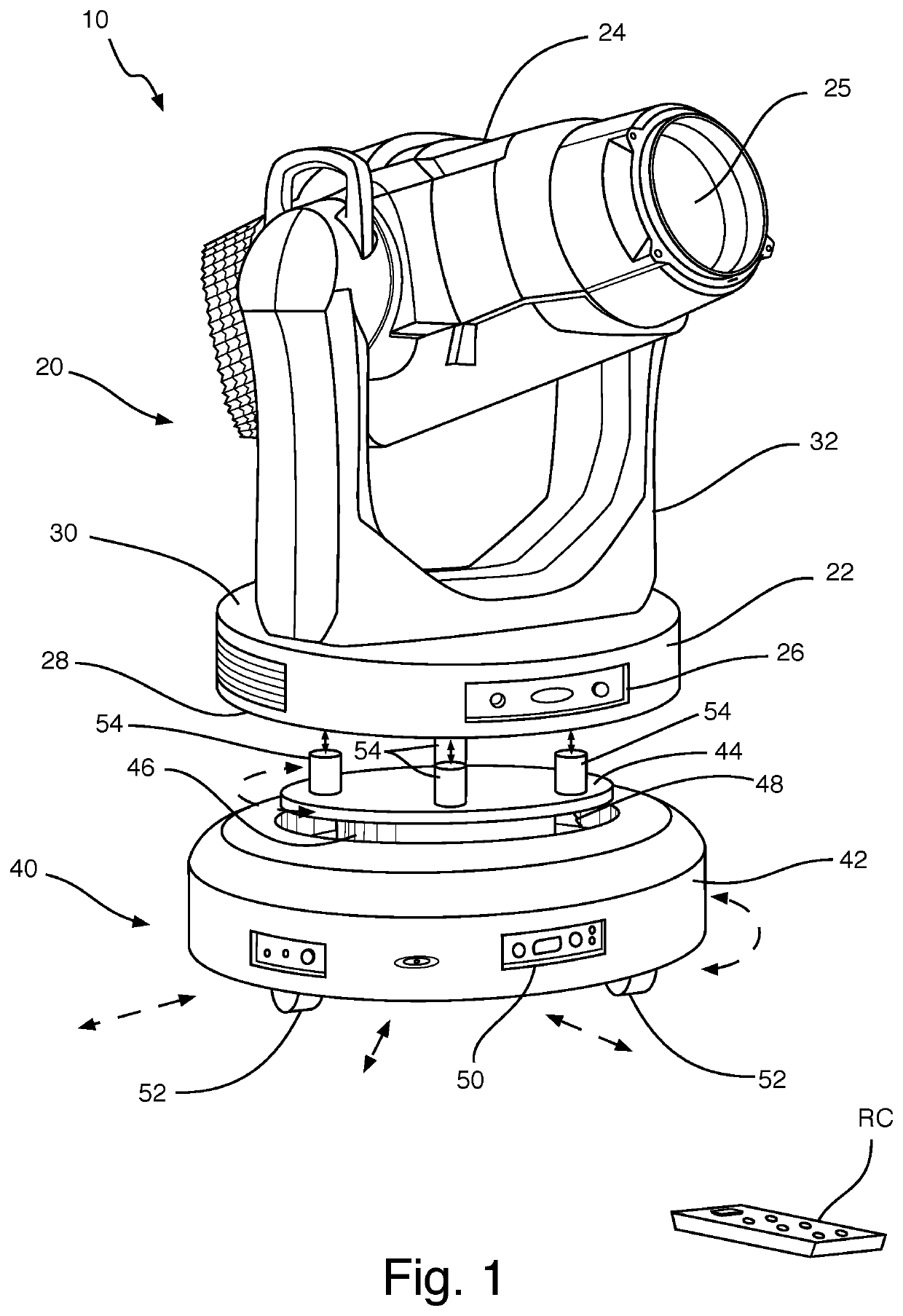 Remote controlled moving lighting system