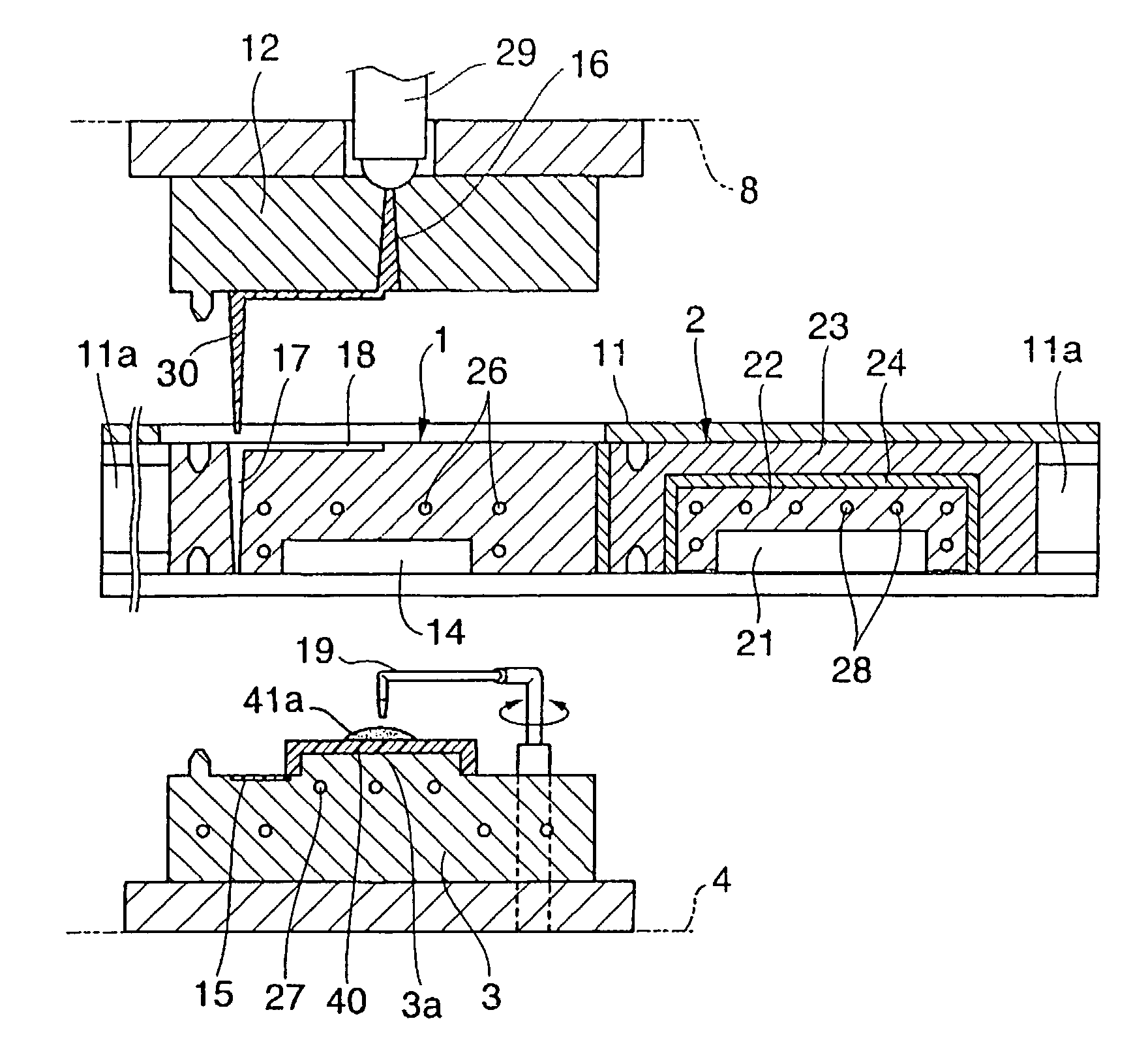 Method of injection molding and compressive decoration molding a molded product