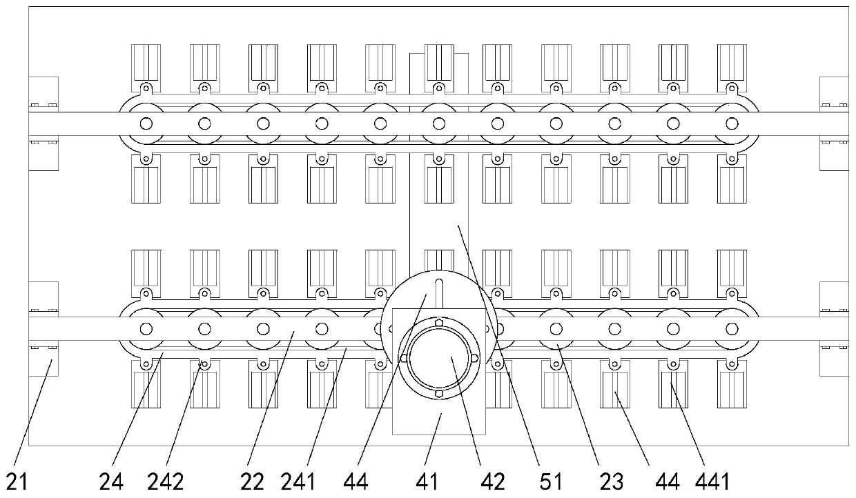 A glass production and manufacturing conveying line