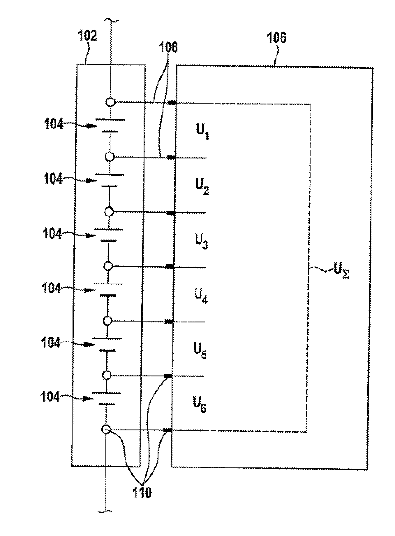 Method and Arrangement for Monitoring the Voltage on Electrical Storage Units, Battery and Motor Vehicle having such a Battery