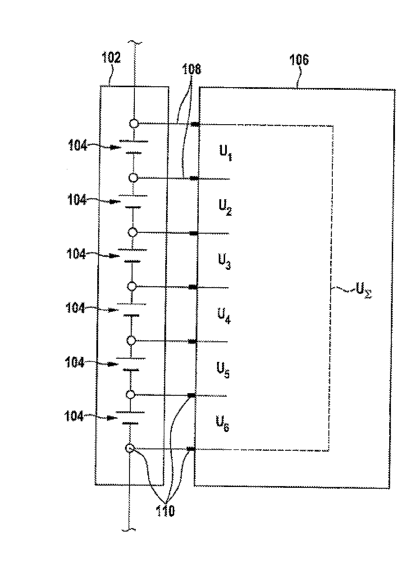 Method and Arrangement for Monitoring the Voltage on Electrical Storage Units, Battery and Motor Vehicle having such a Battery