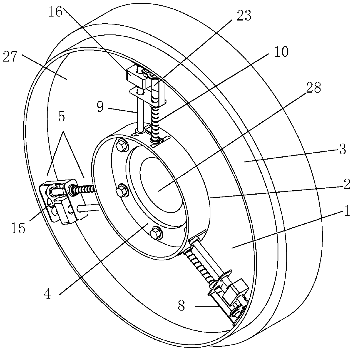 Grinding wheel balance vibration absorption device and method based on eap drive