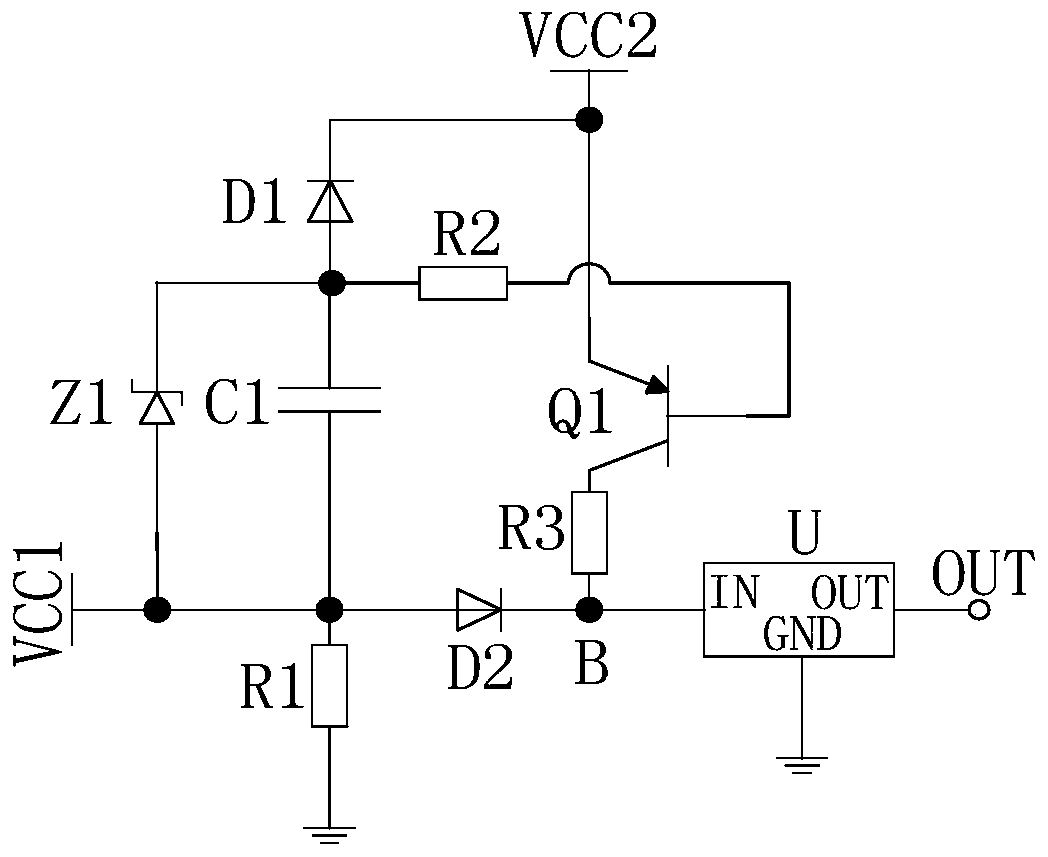 Redundant backup power source, chip and electronic device