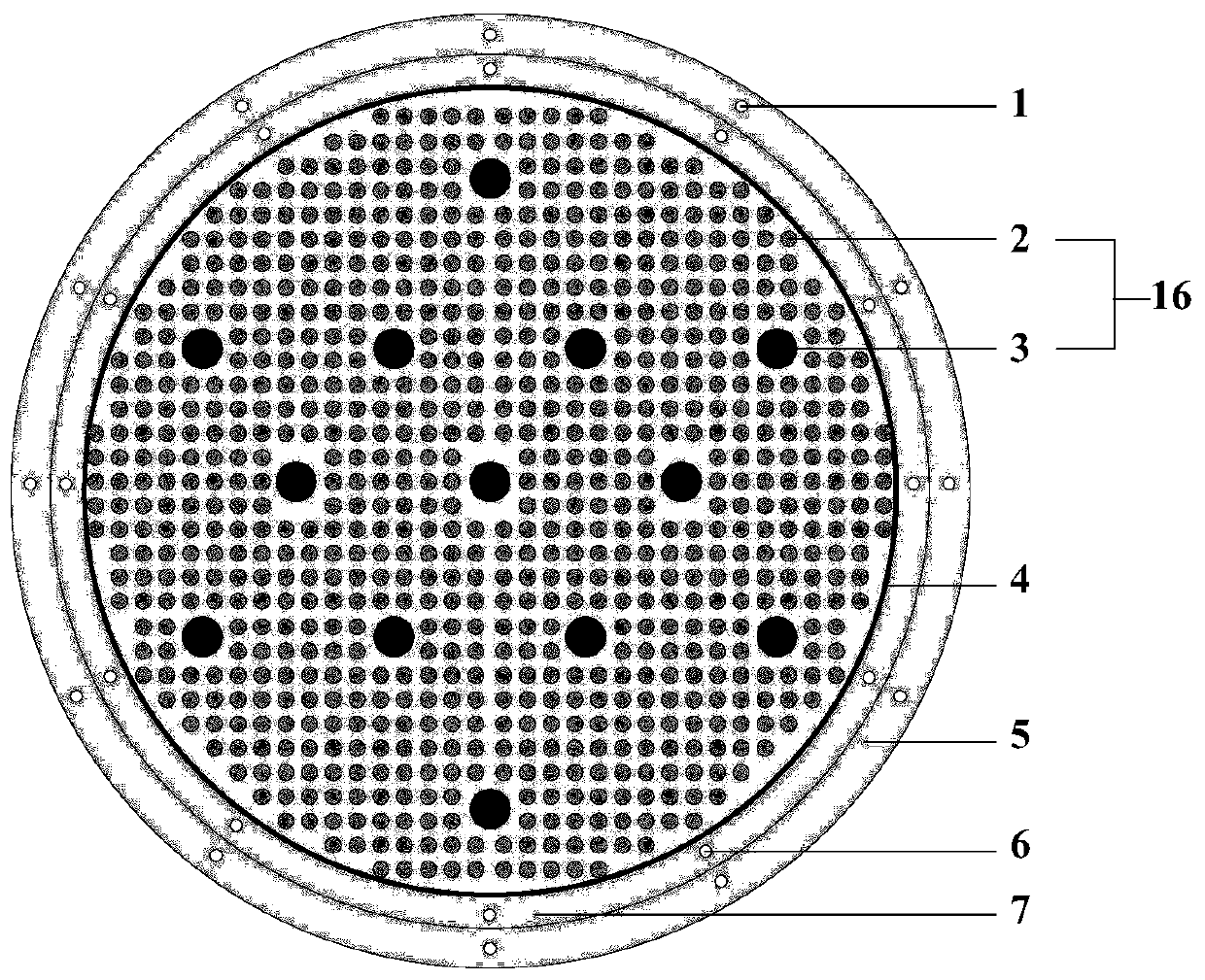 Open grid type gas-cooled space nuclear reactor core