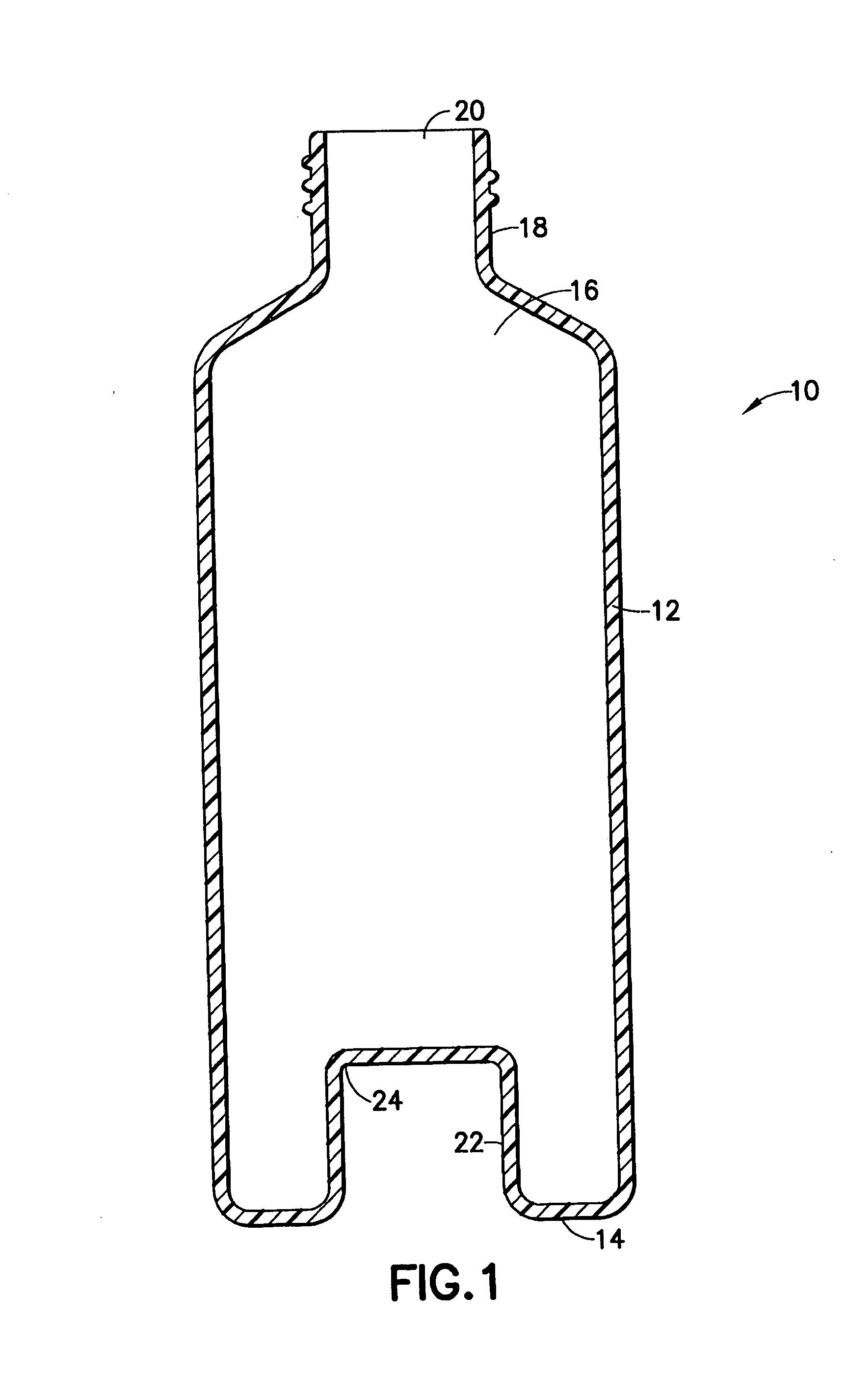 Use of air assist to eject roller bottle with deep punt