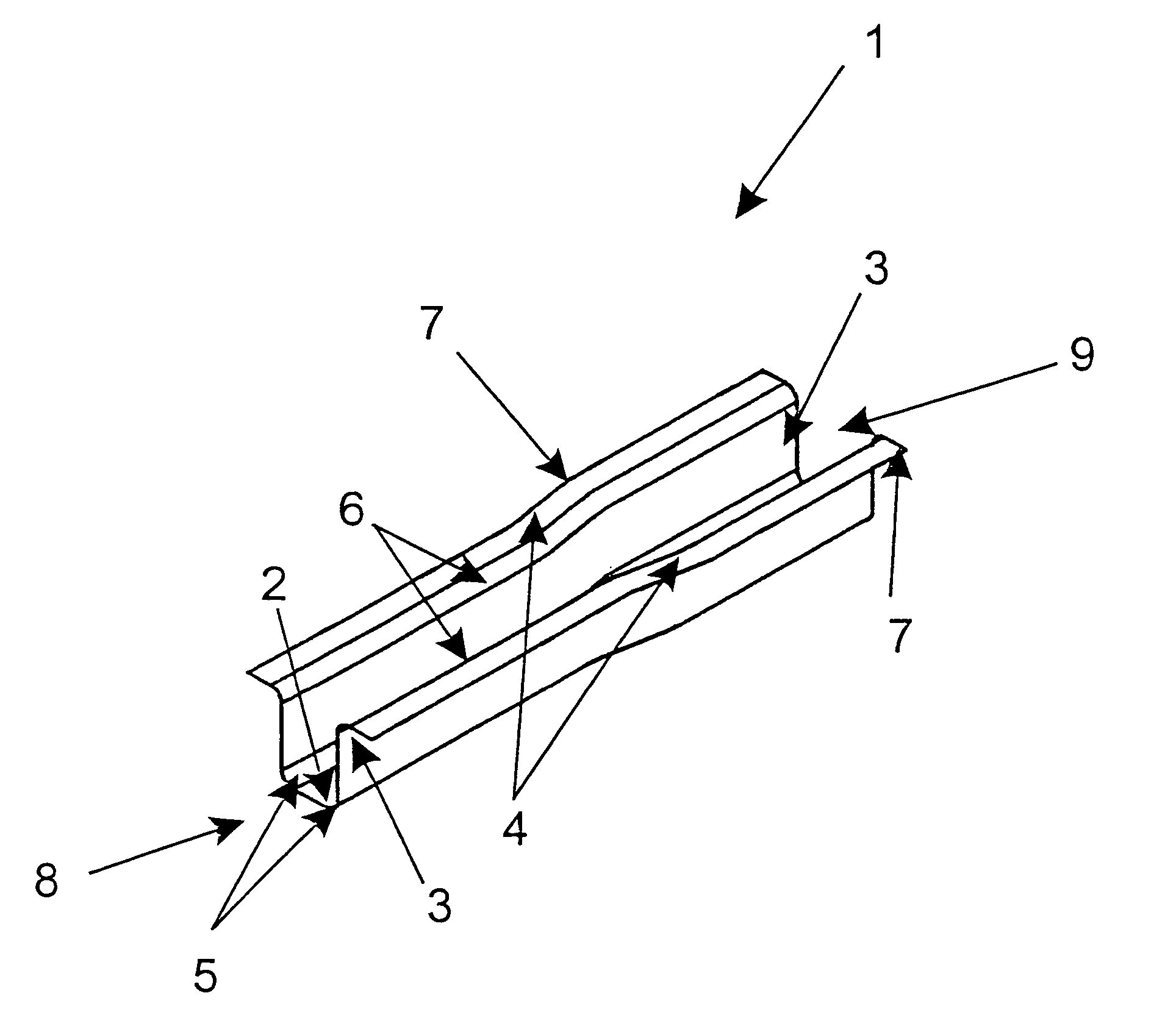 Construction component with a longitudinally changing cross-section shape