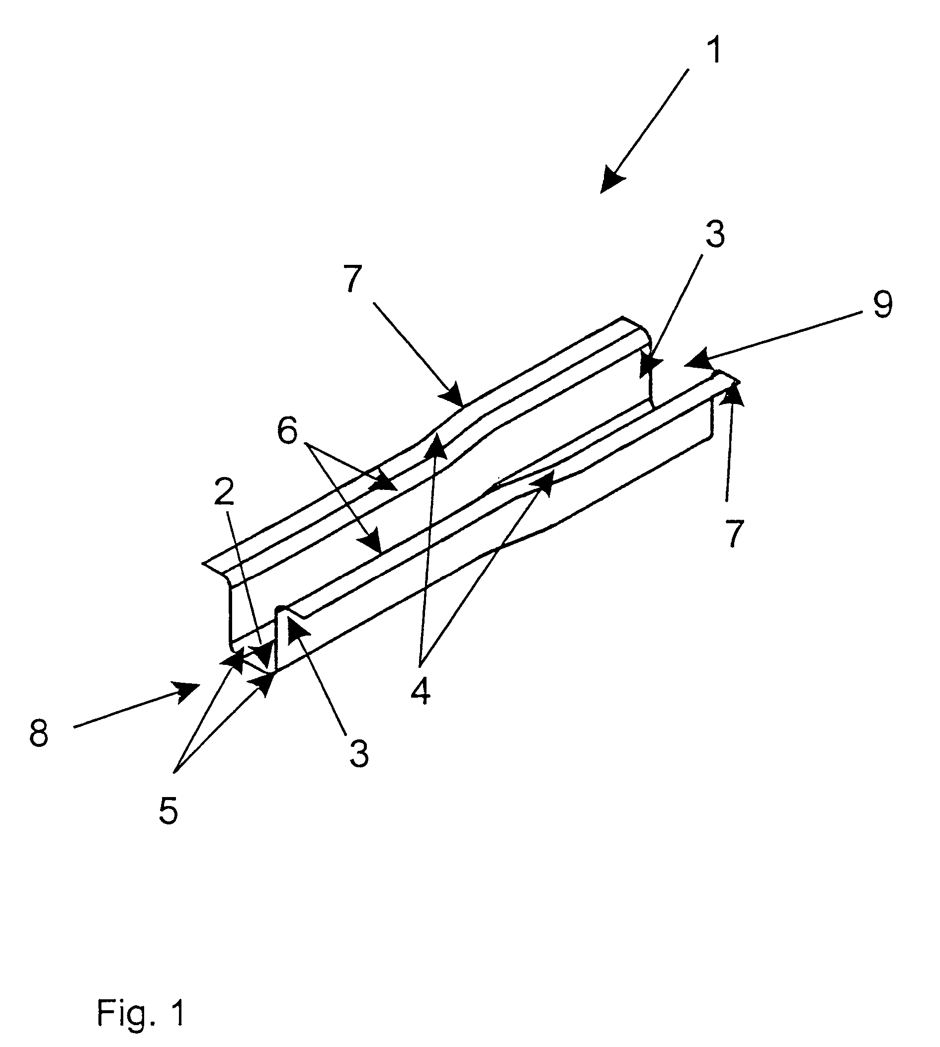 Construction component with a longitudinally changing cross-section shape