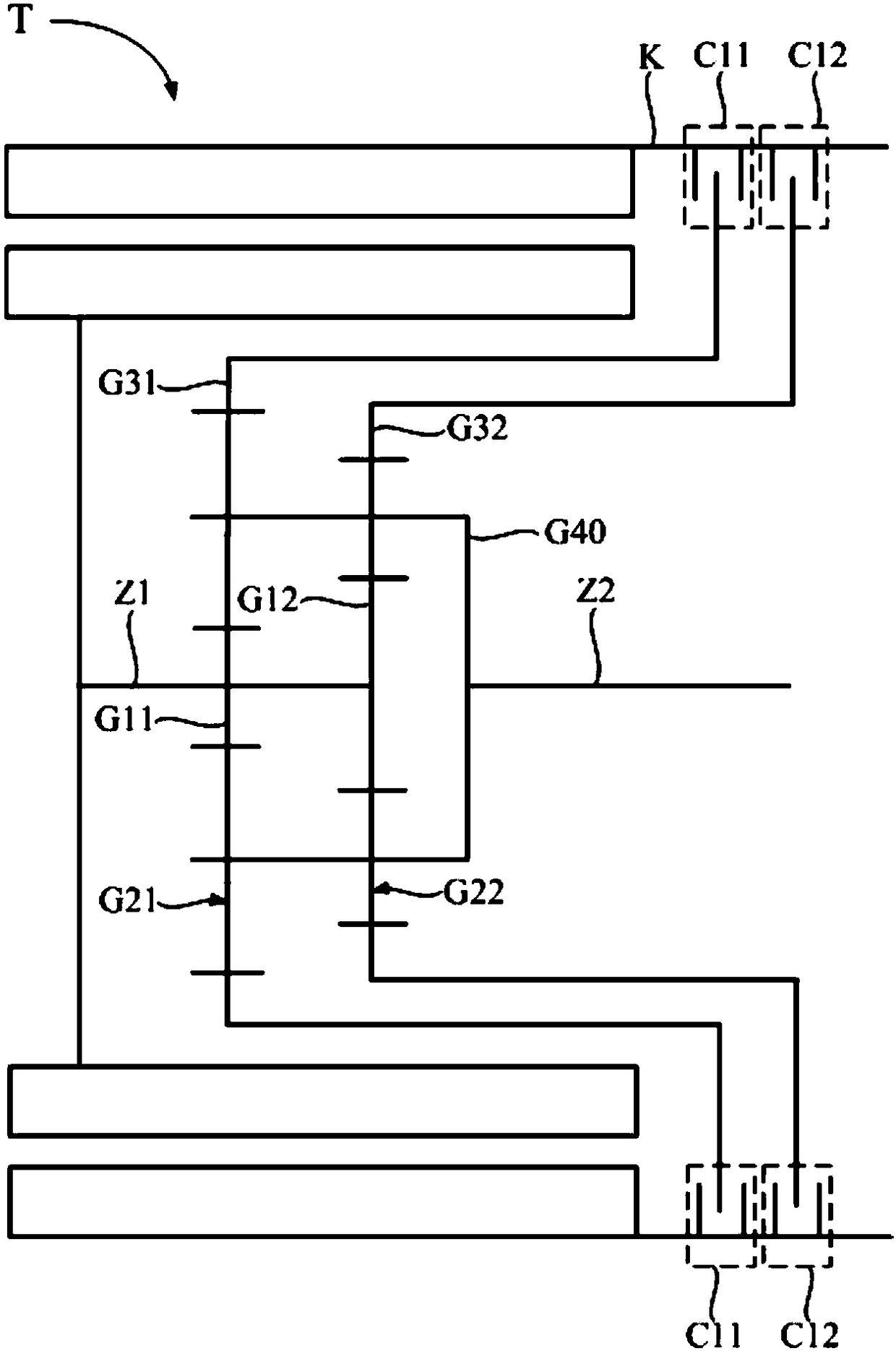 Electric drive speed changing structures and automobile