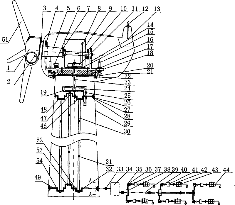 Wind generating set with bottom driving