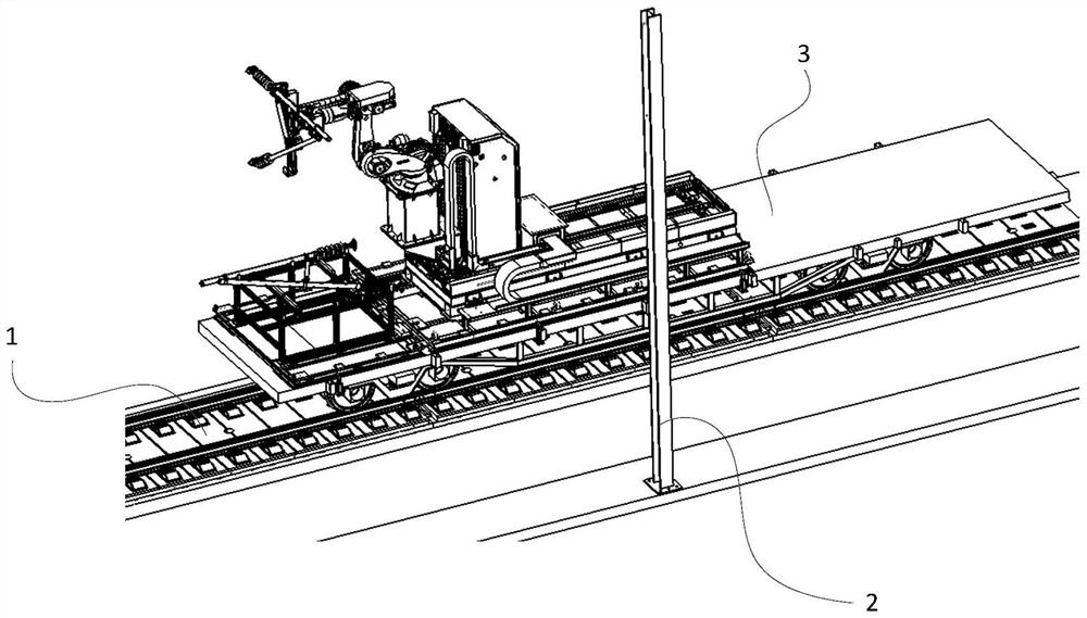 Cantilever grabbing mechanical arm of railway cantilever mounting robot