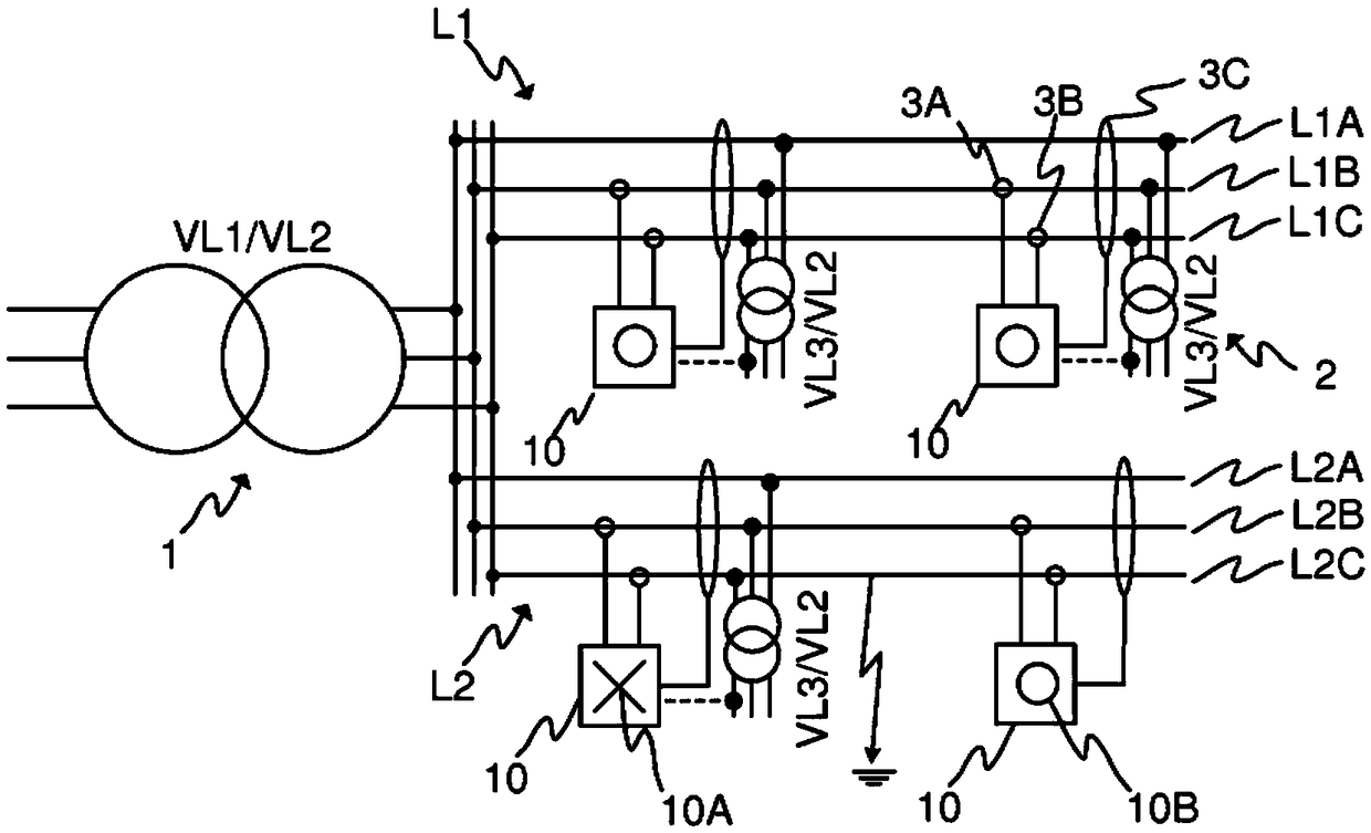 Method and apparatus for detecting faults in three-phase electrical distribution network