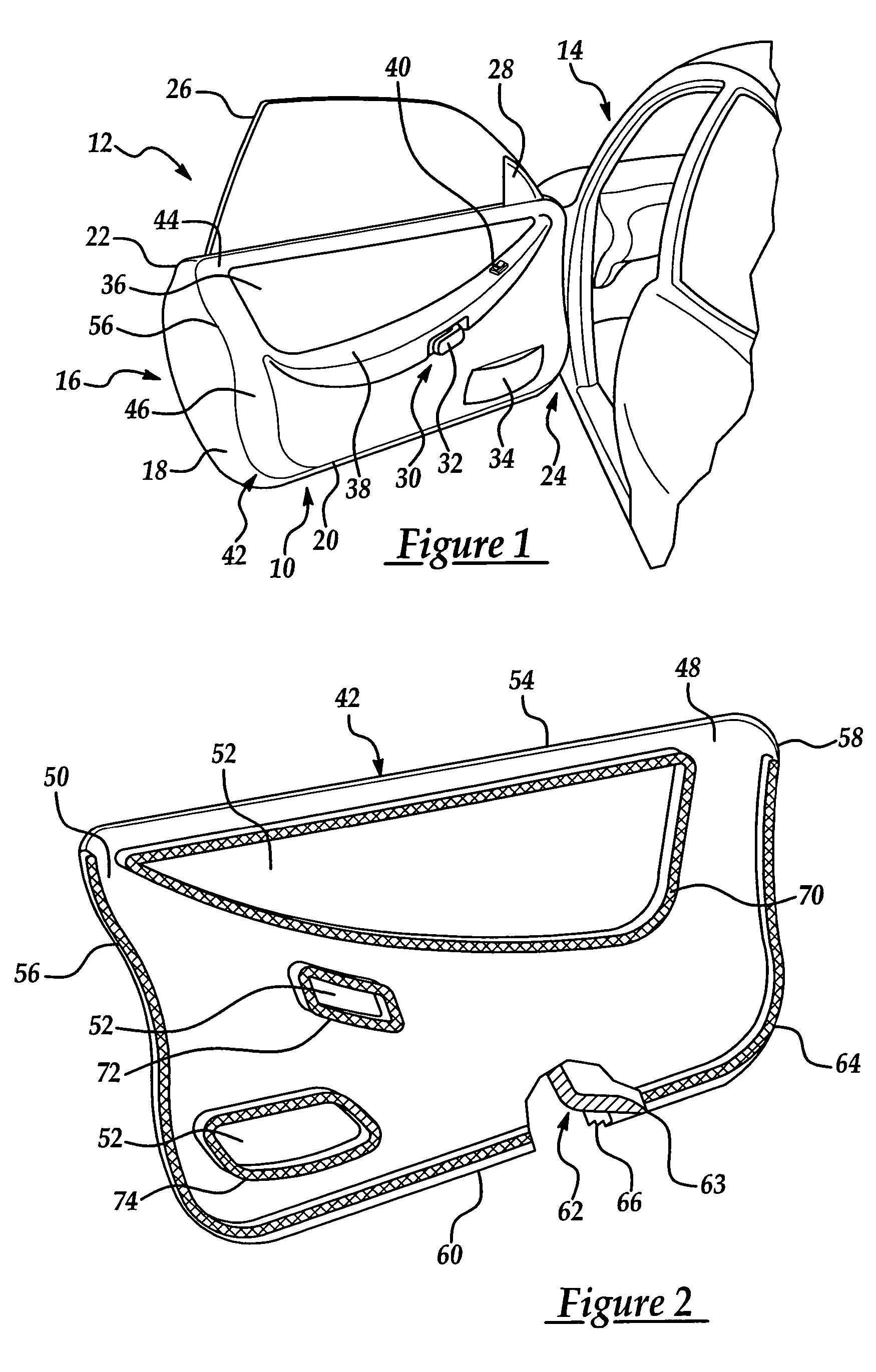 Modular door trim panel assembly having an integrated seal and method of manufacturing same