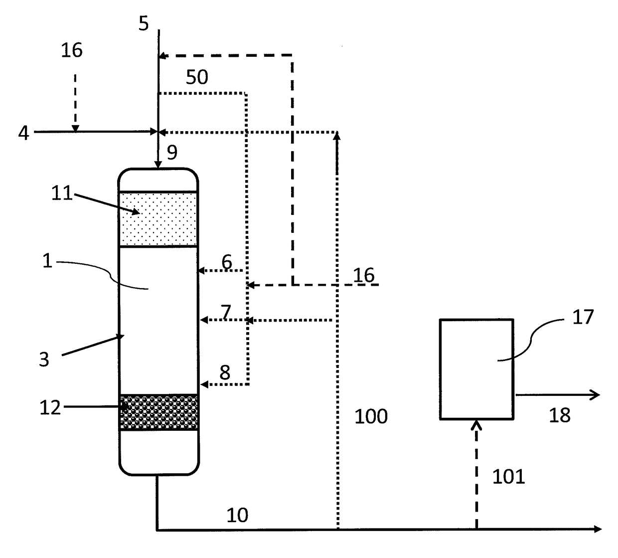 Process and apparatus for producing hydrocarbons by hydrogenating a terpene feed