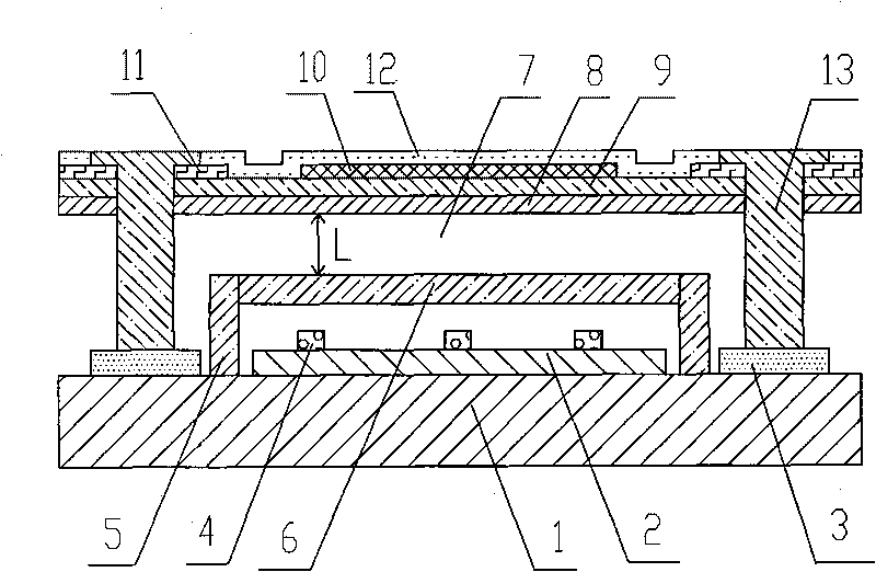 MEMS non-refrigerated two-band infrared detector and preparation method thereof
