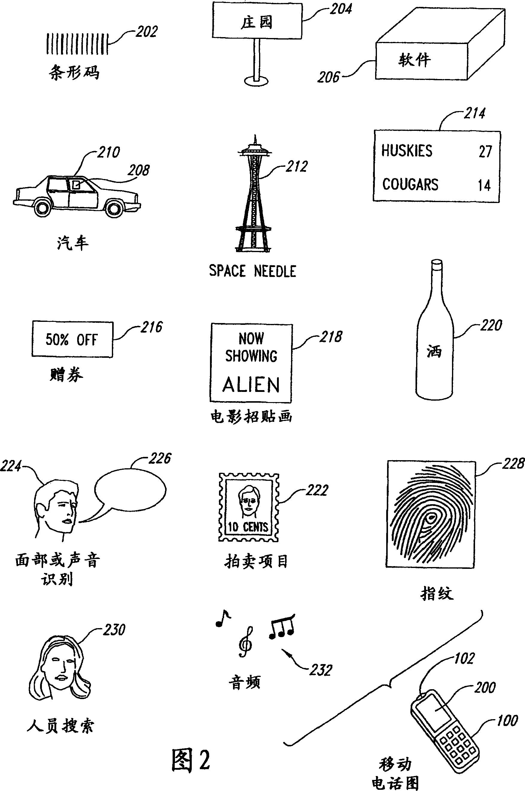 Method, system, apparatus, and machine-readable medium for use in connection with a server that uses images or audio for initiating remote function calls