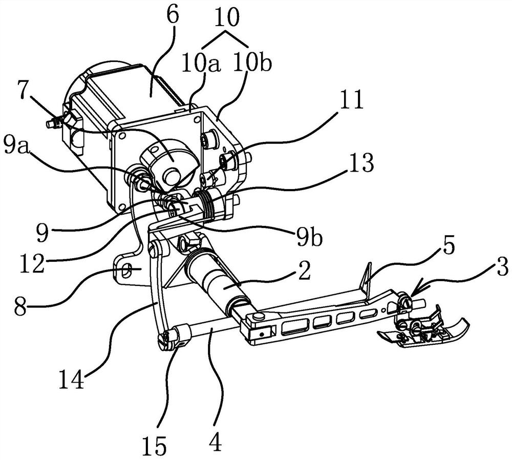 Driving mechanism for thread trimming and lifting presser foot in overedger