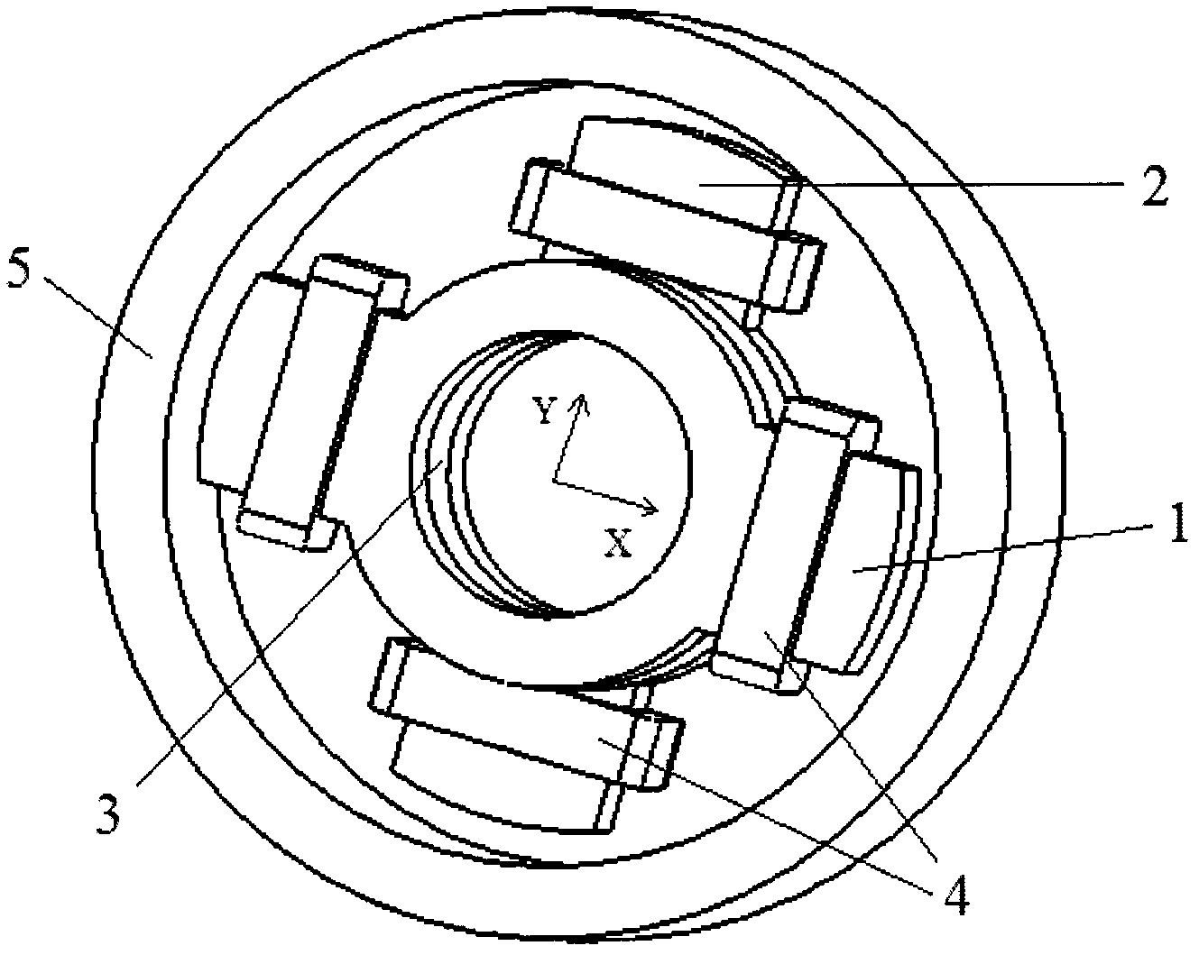 Outer rotor radial magnetic bearing