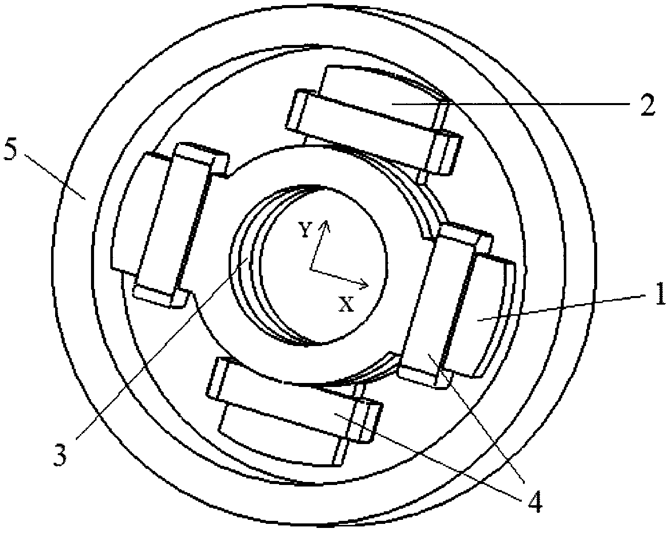 Outer rotor radial magnetic bearing