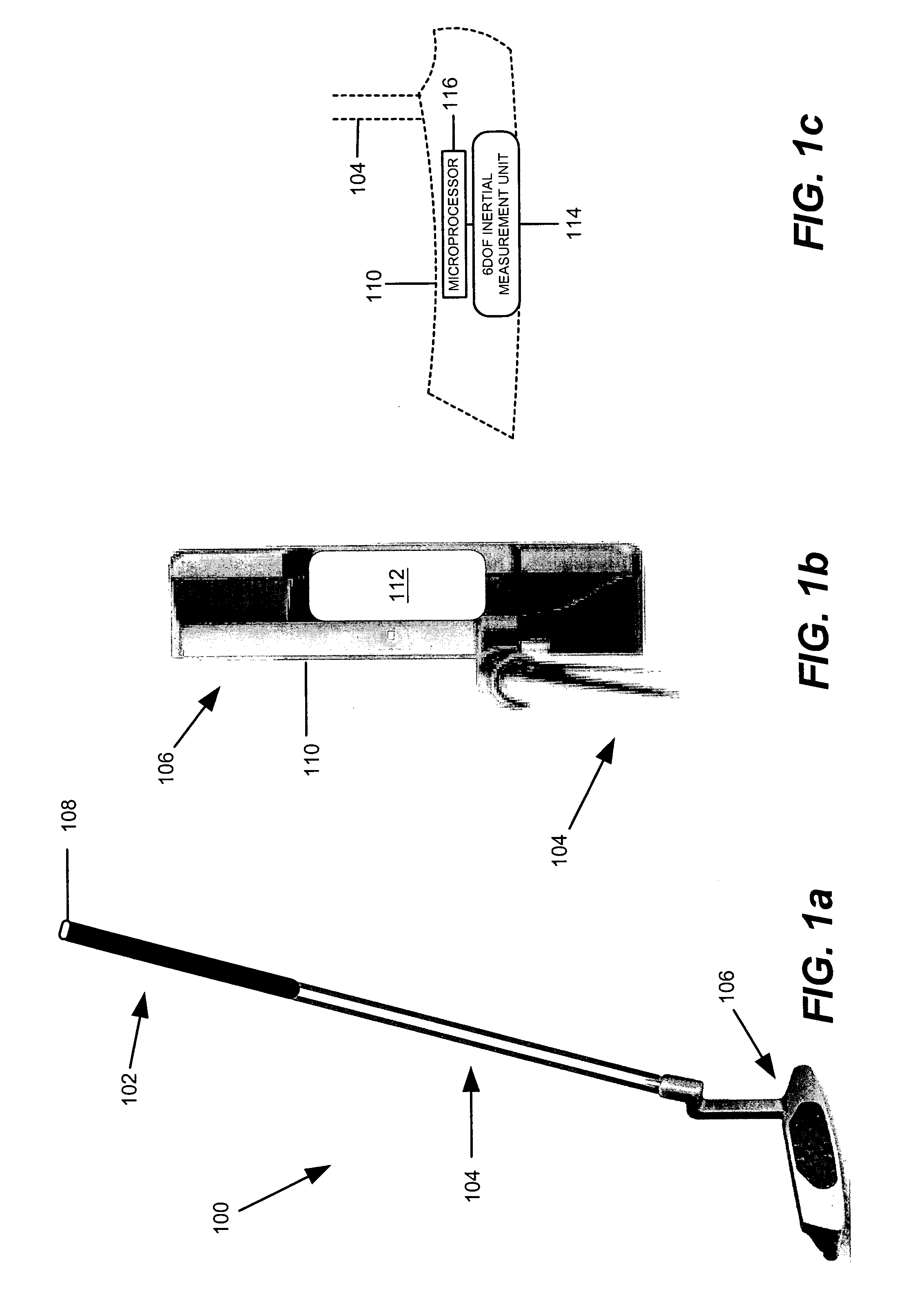 Golf club with embedded inertial measurement unit and processing