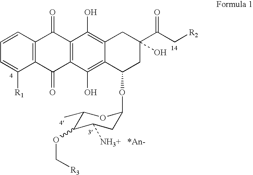 Method of aralkylation of 4'-hydroxyl group of anthracylins