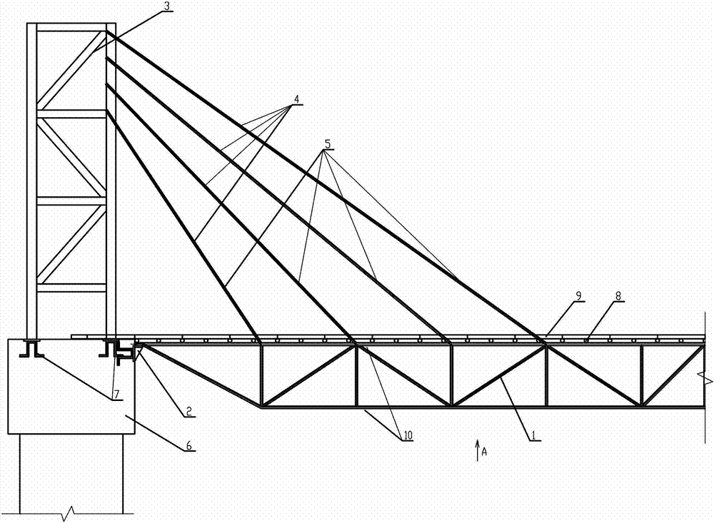 Bridge back-pulling-resistant bearing construction support and construction method