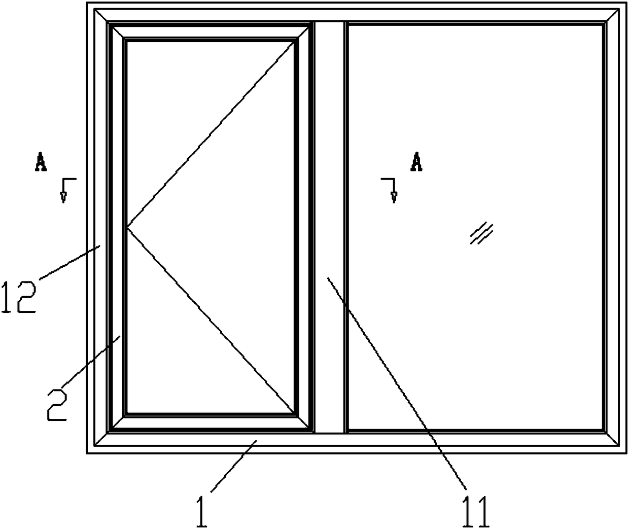 Casement window with window gauze hiding system