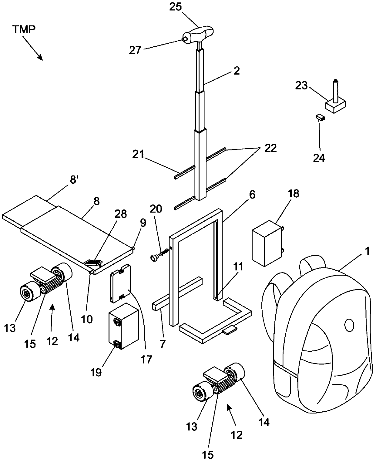 Portable motor-driven transportation means