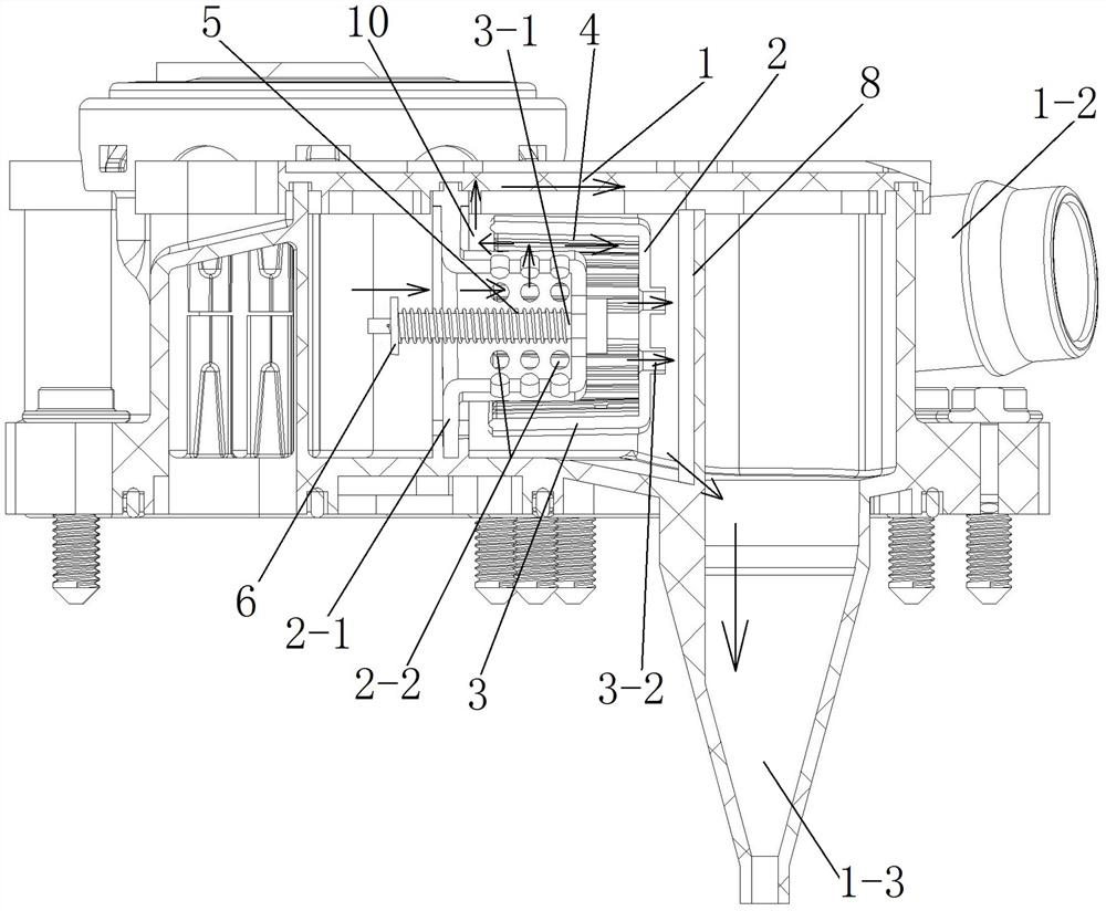 Oil-gas separation device for internal combustion engine