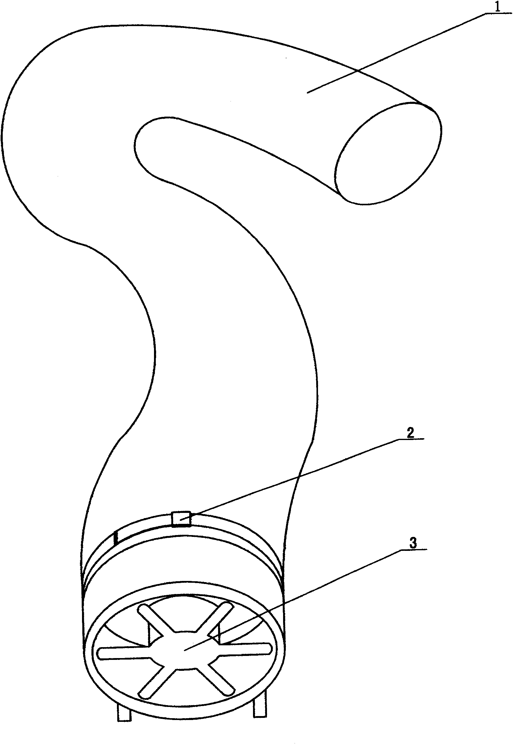 Subway tunnel air-bag type soft blowing pipe