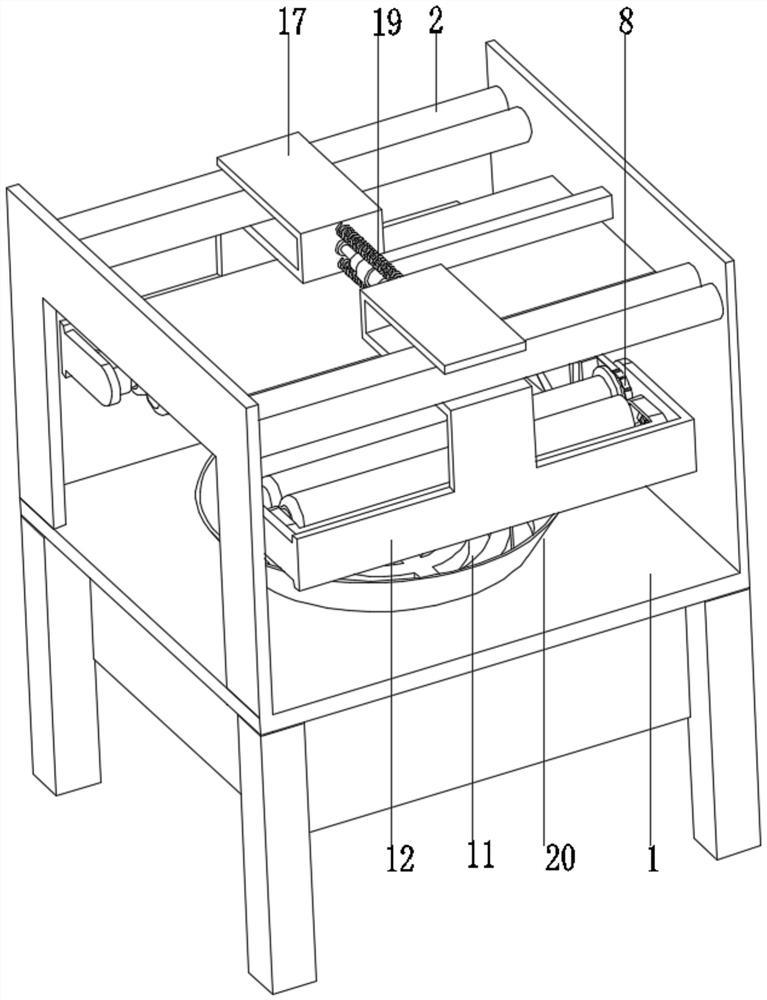 A horizontal skein fluffing device