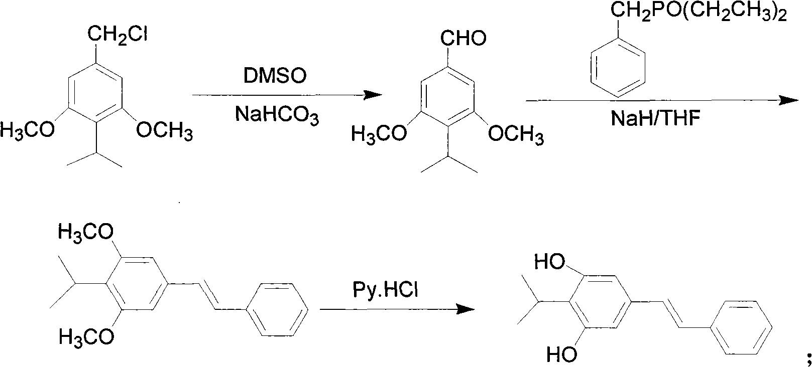 Method for synthesizing stilbene compound by utilizing Kornblum oxidation reaction
