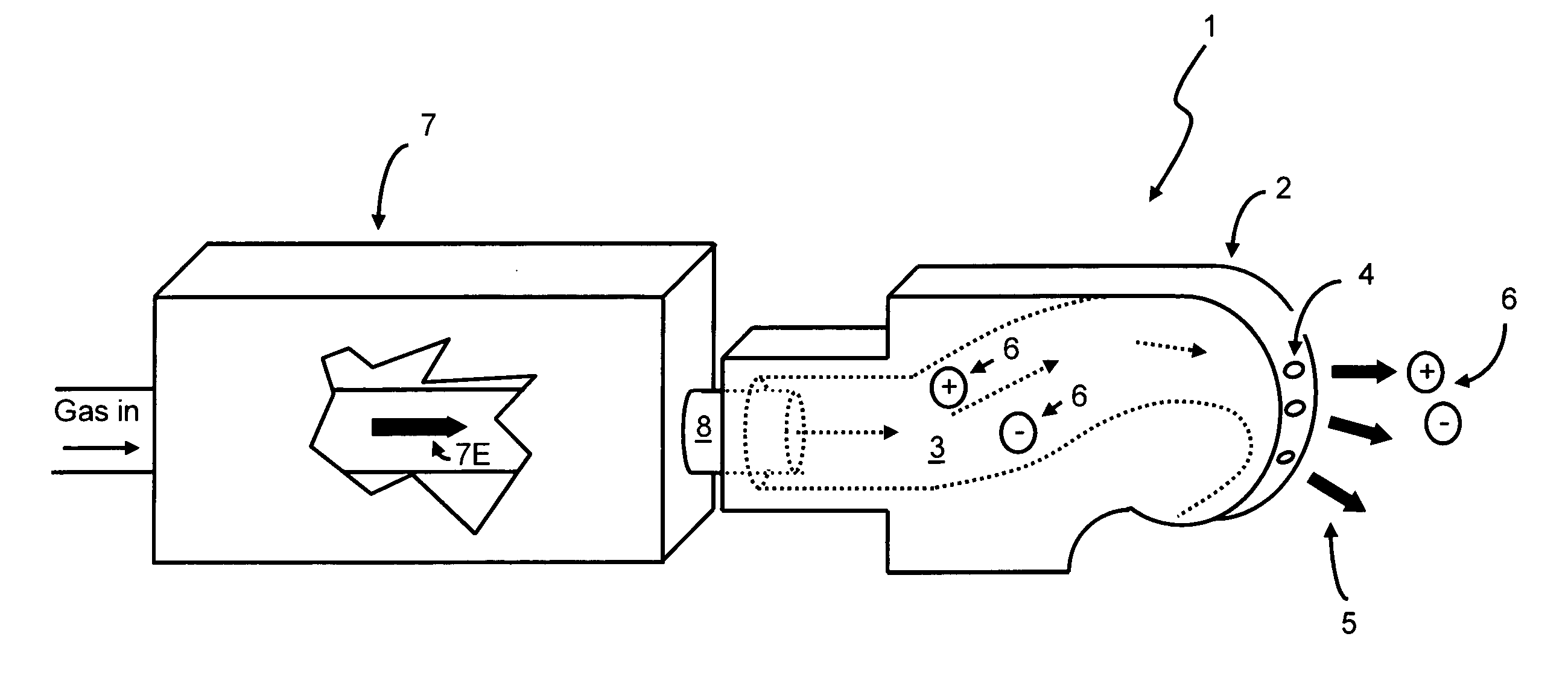 Covering wide areas with ionized gas streams