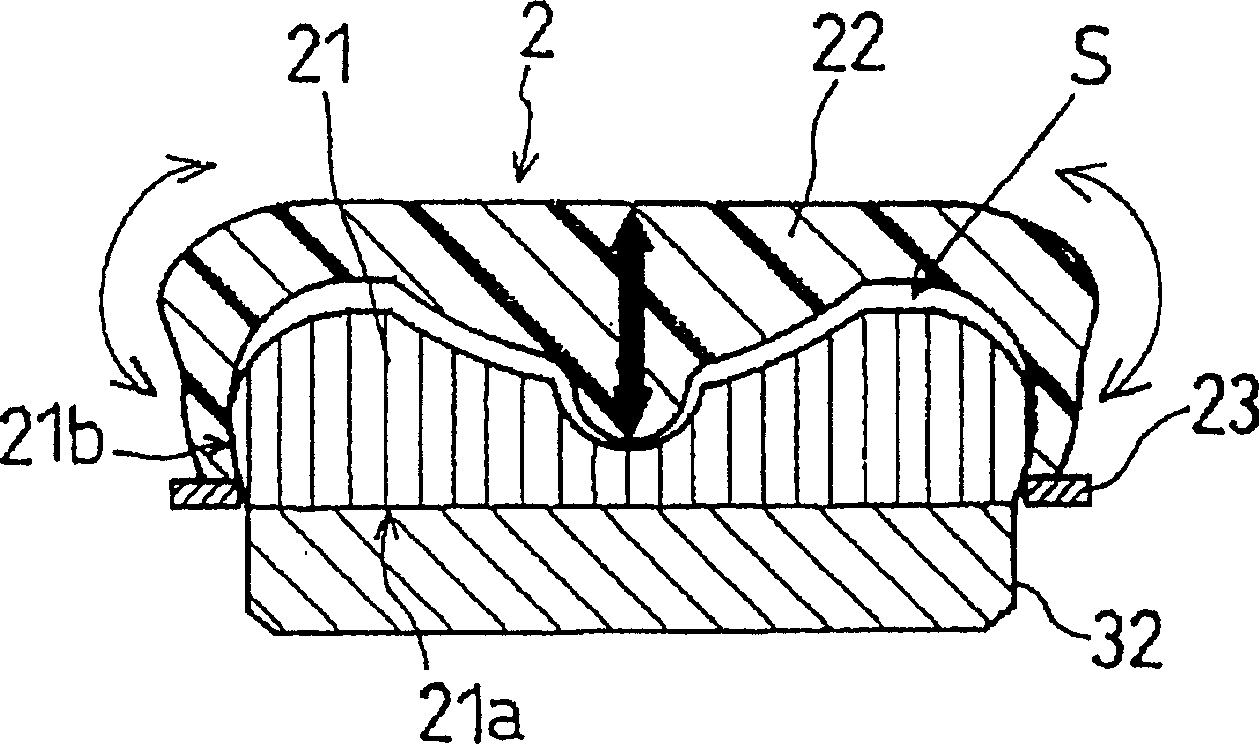 False tooth attachment and method and spacer for fixing same