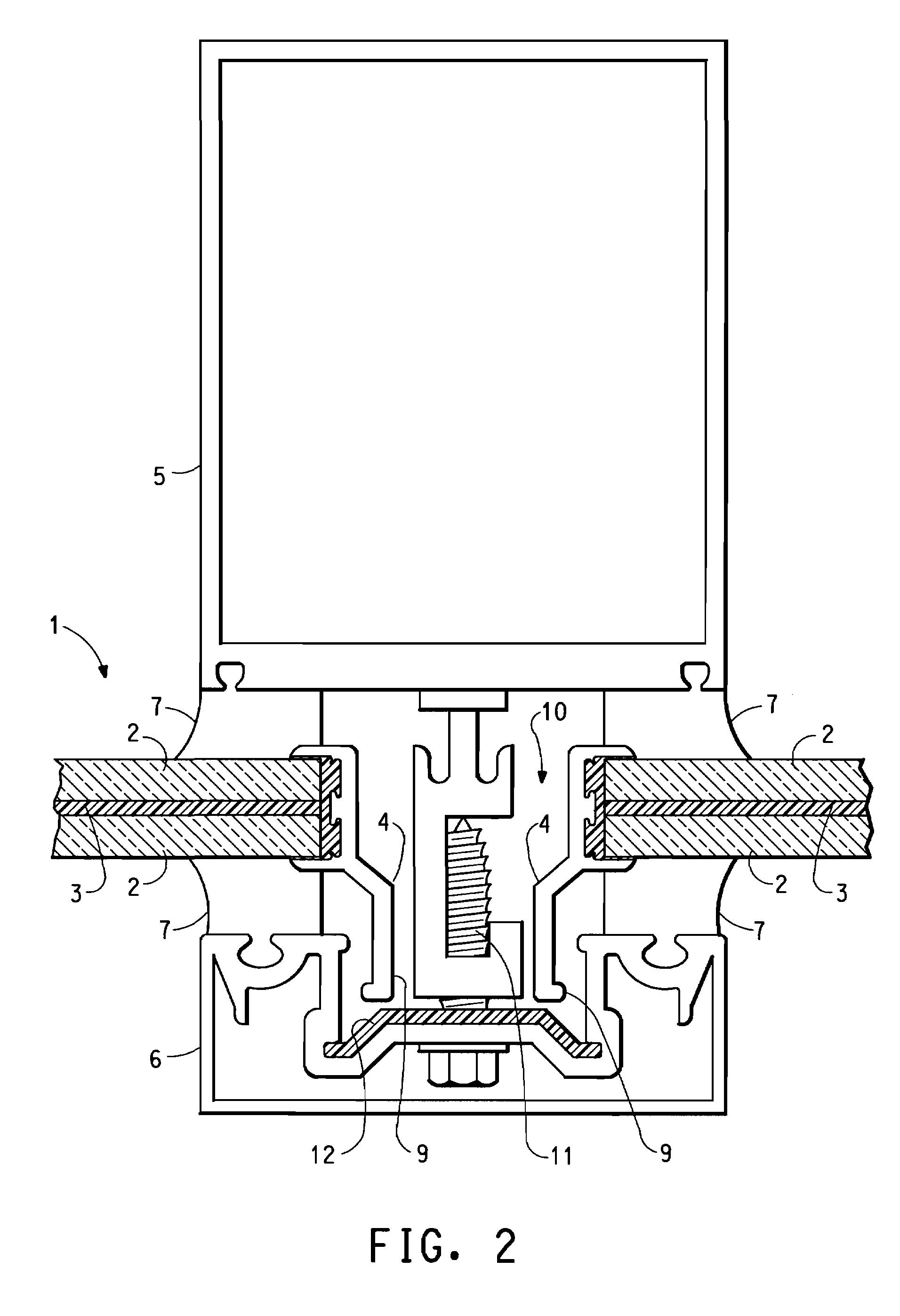 Process for attaching an external pressure plate glazing element to a support structure