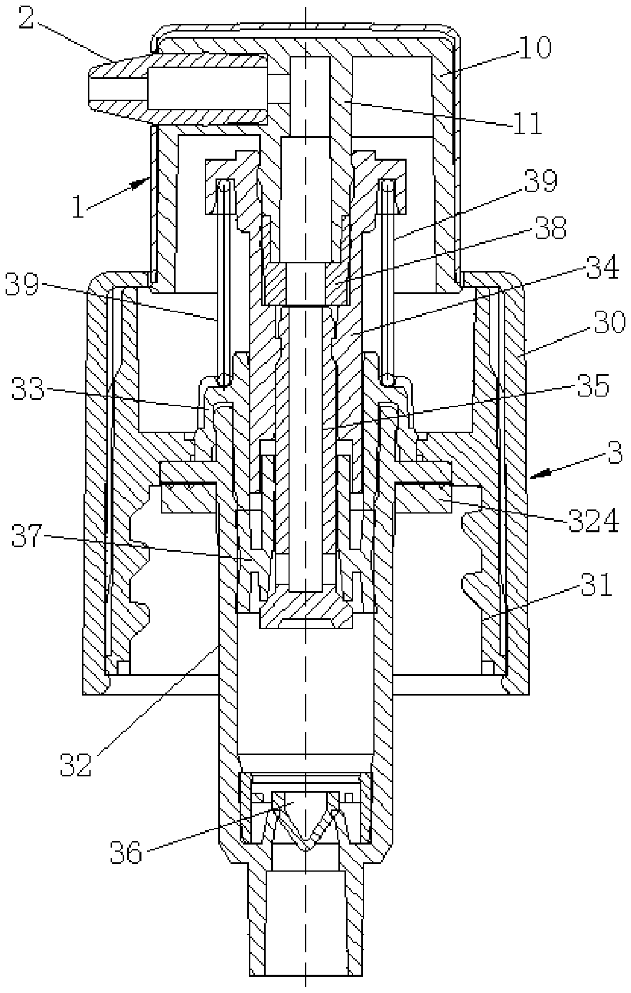 Cosmetic container for preventing nozzle discharging opening from dripping