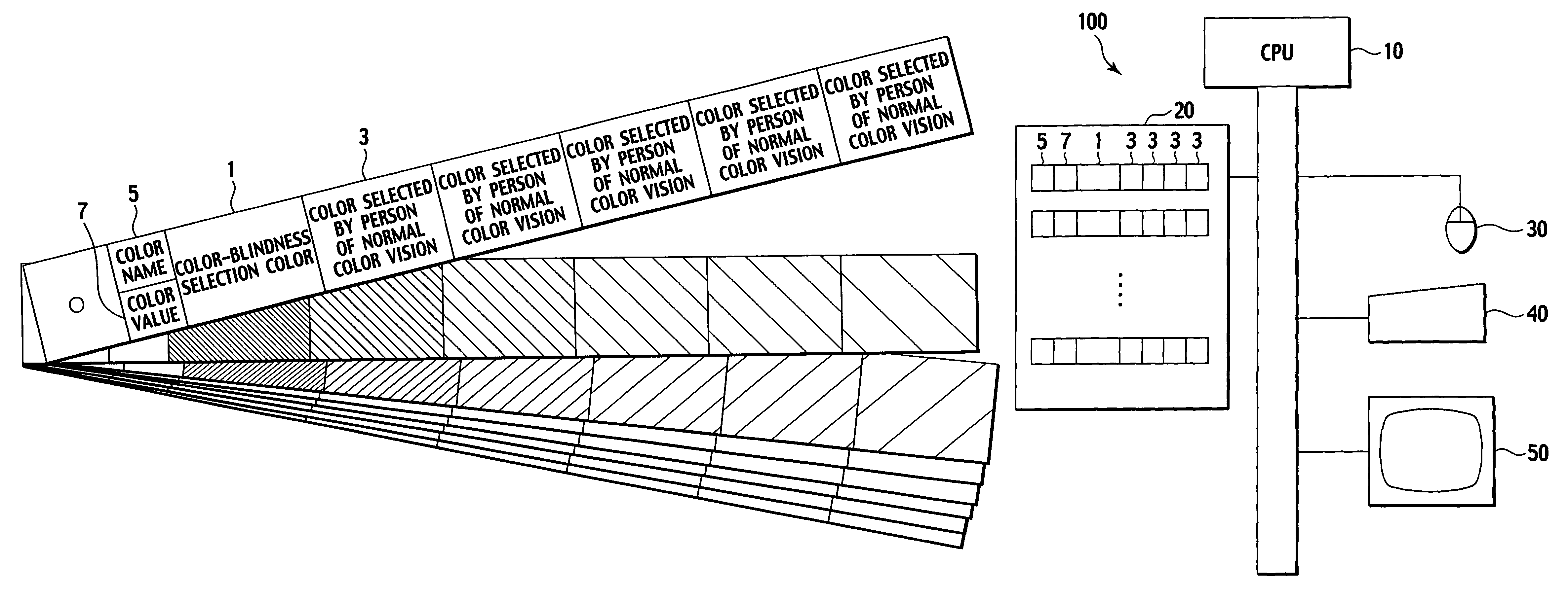 Color presenting method, color sample book, and color presenting apparatus