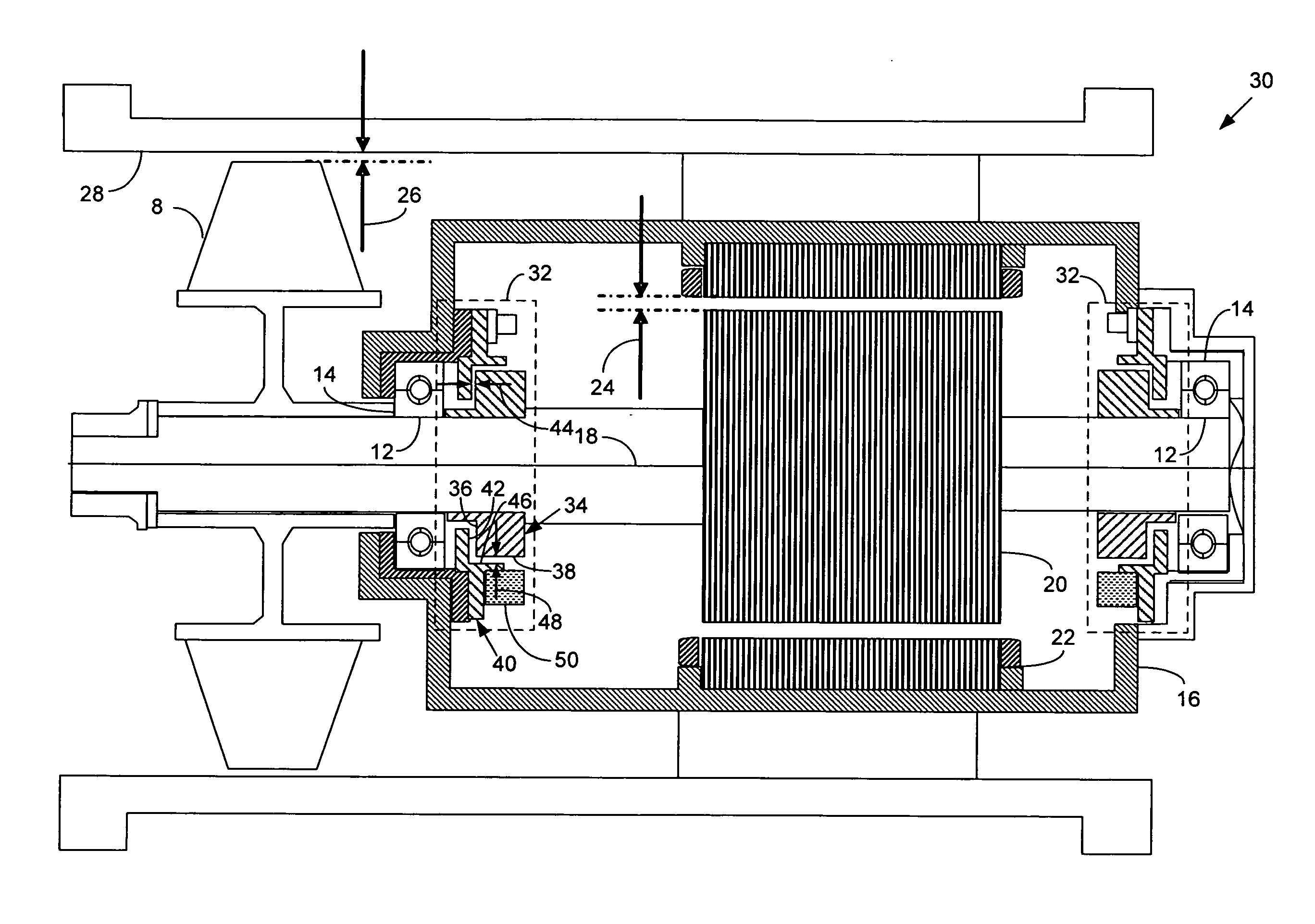 Auxiliary rotary bearing system
