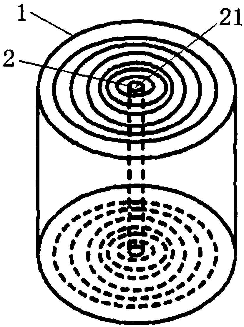Shale full-diameter rock core starting pressure testing method in radial flow flowing mode