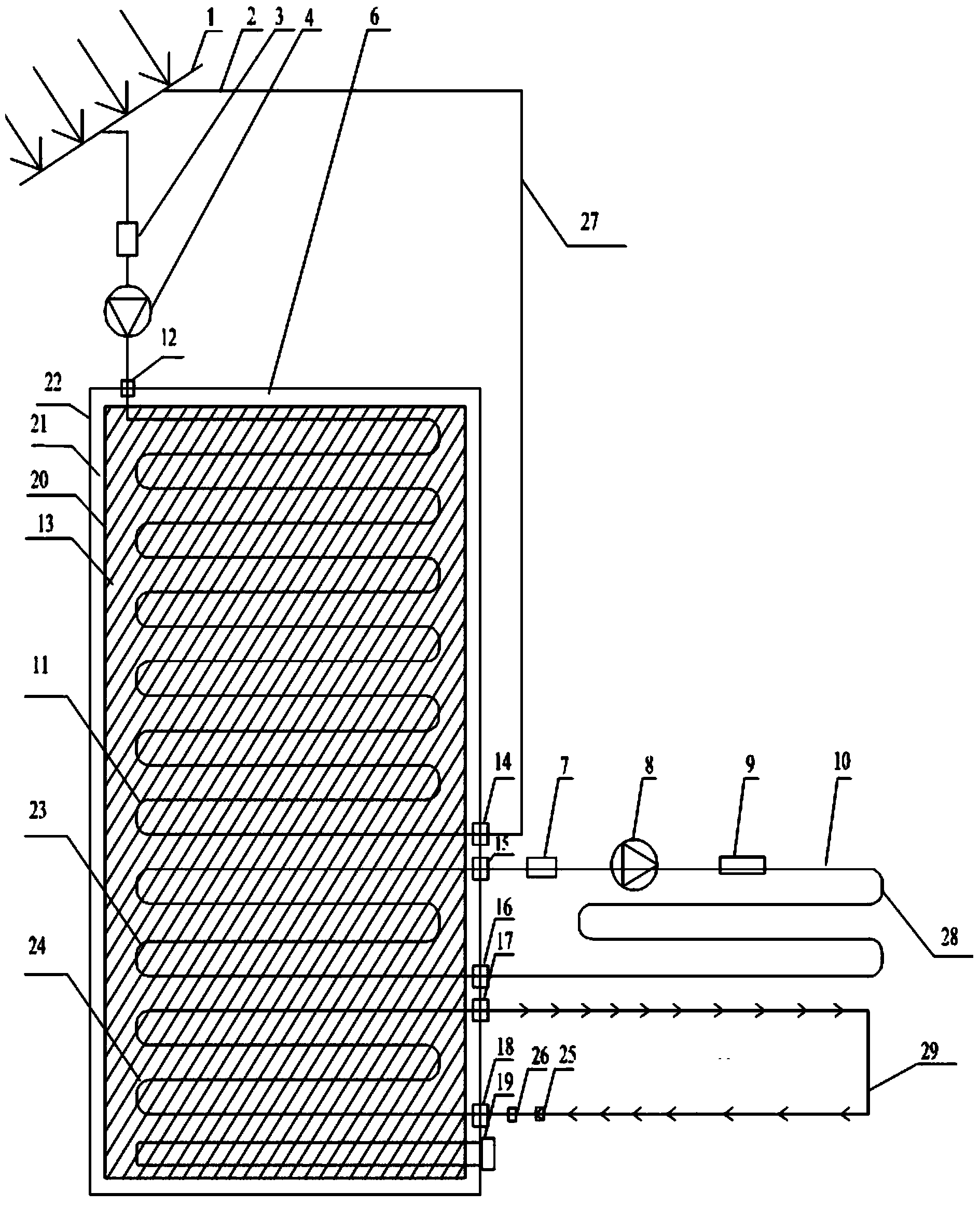 Solar heat accumulation and solar heating low-melting-point paraffin bathing device